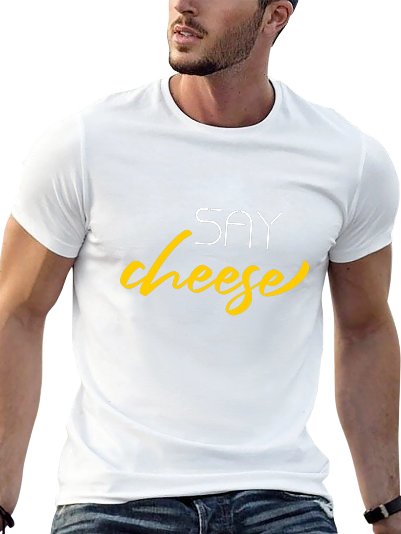 Say Cheese Graphic Tee - Trendy Black T-Shirt