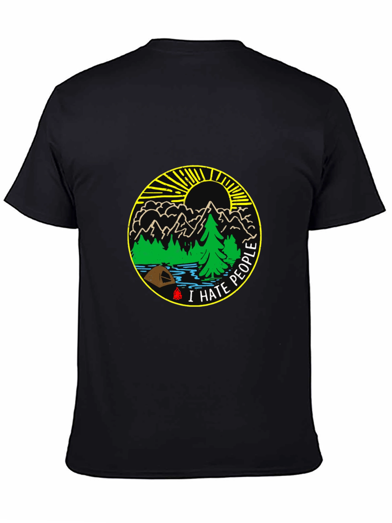 I Hate People Camping T-Shirt - Black