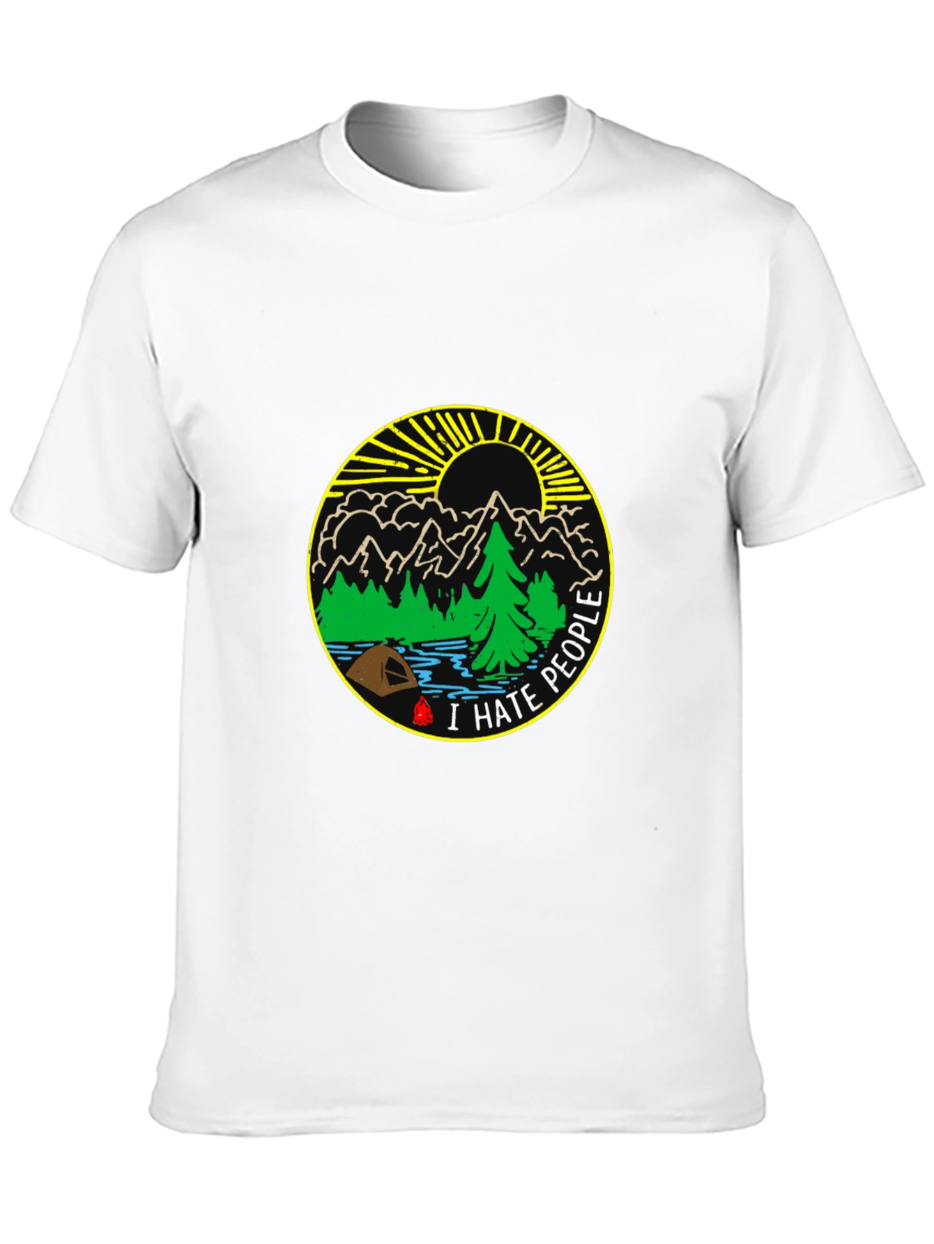 I Hate People Camping T-Shirt - Black