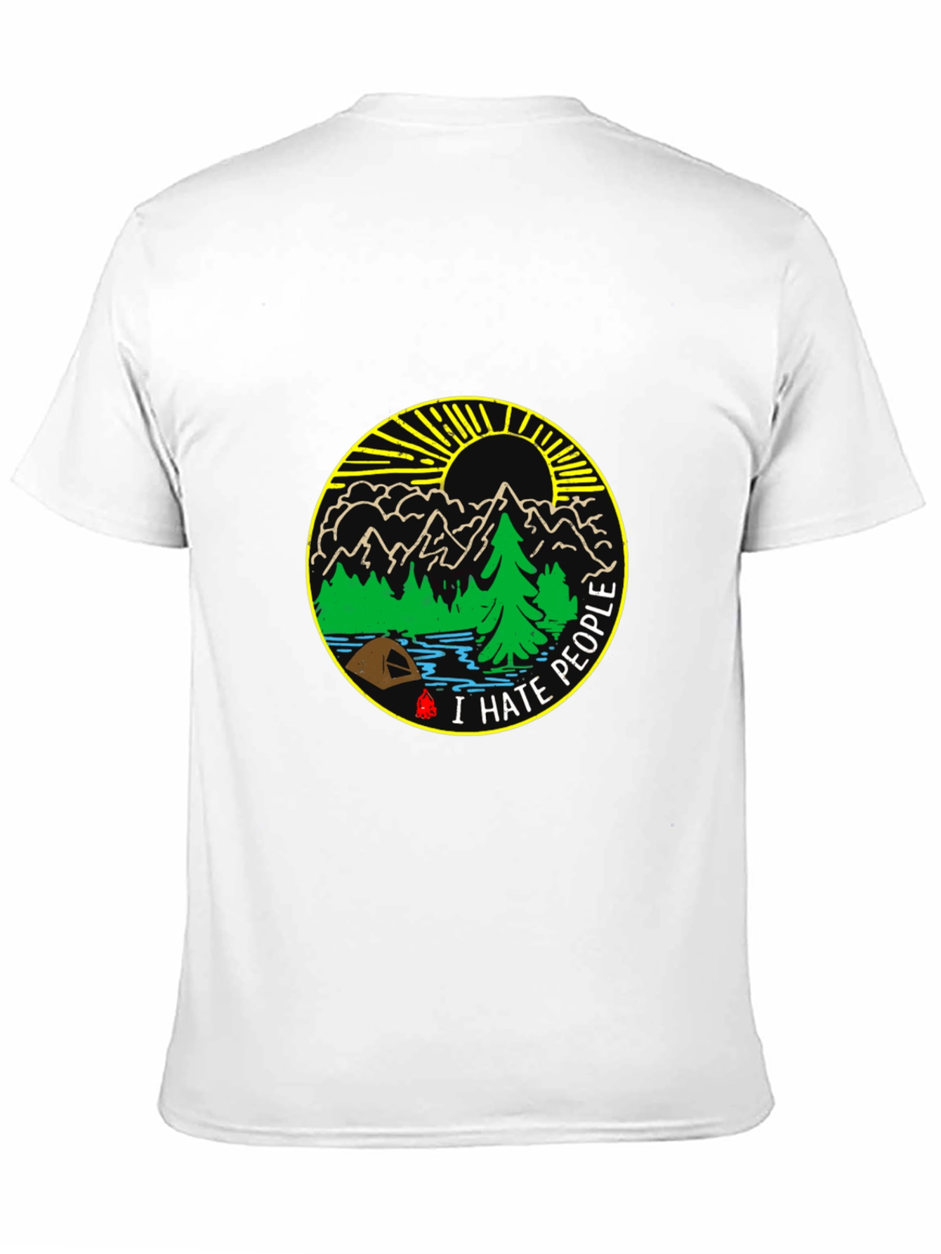 I Hate People Camping T-Shirt - Black