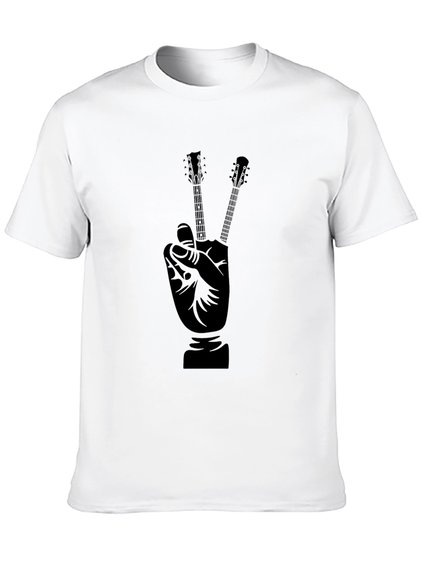 Black Graphic Tee - Peace Sign Guitars