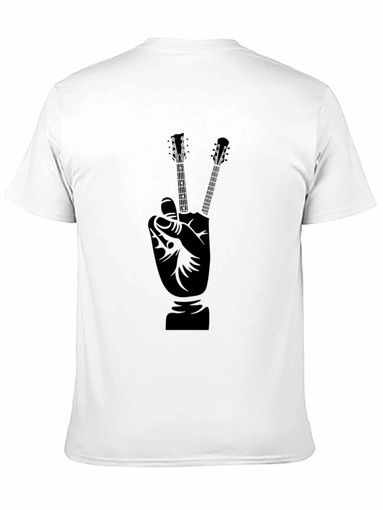 Black Graphic Tee - Peace Sign Guitars
