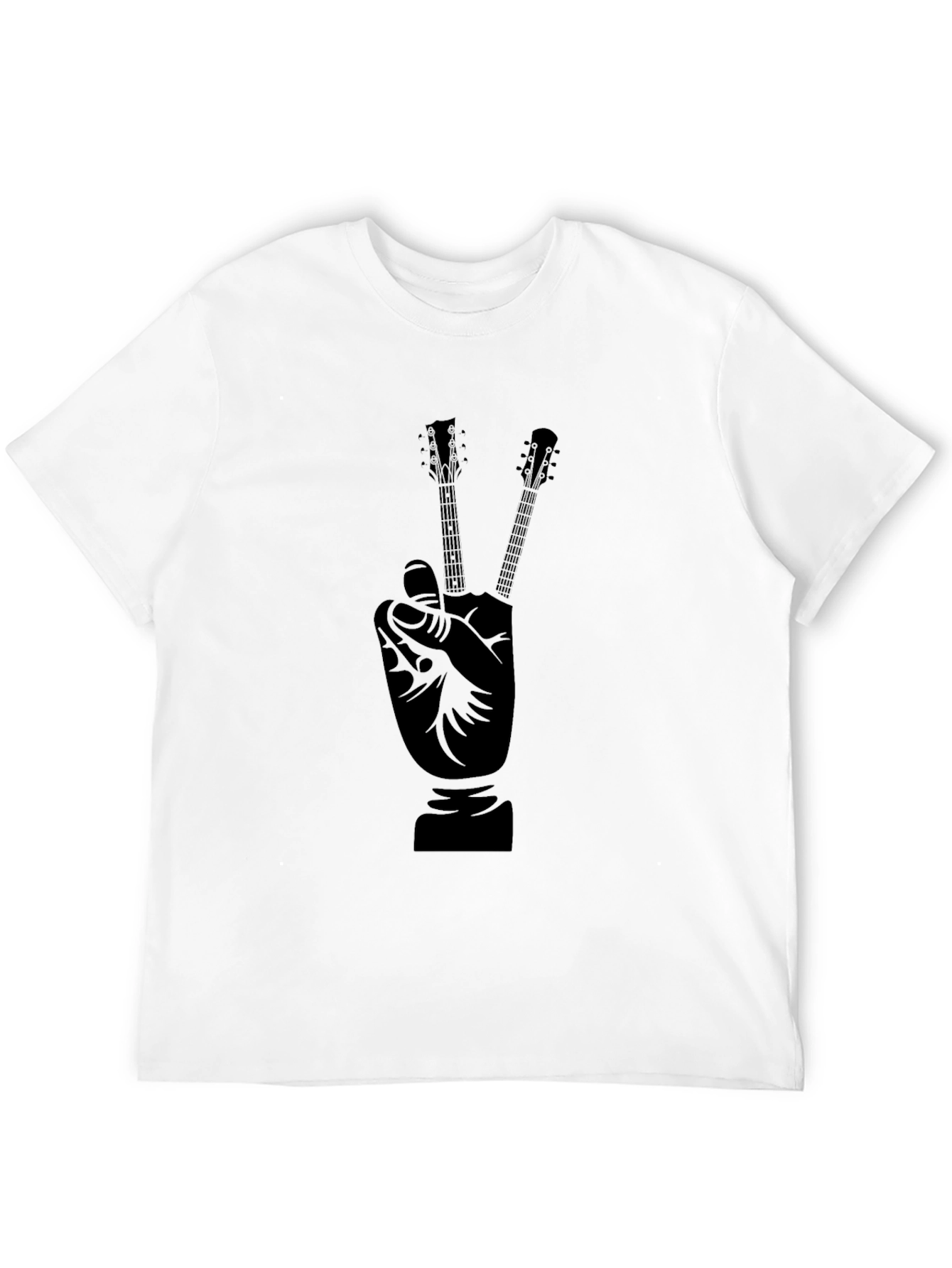 Black Graphic Tee - Peace Sign Guitars