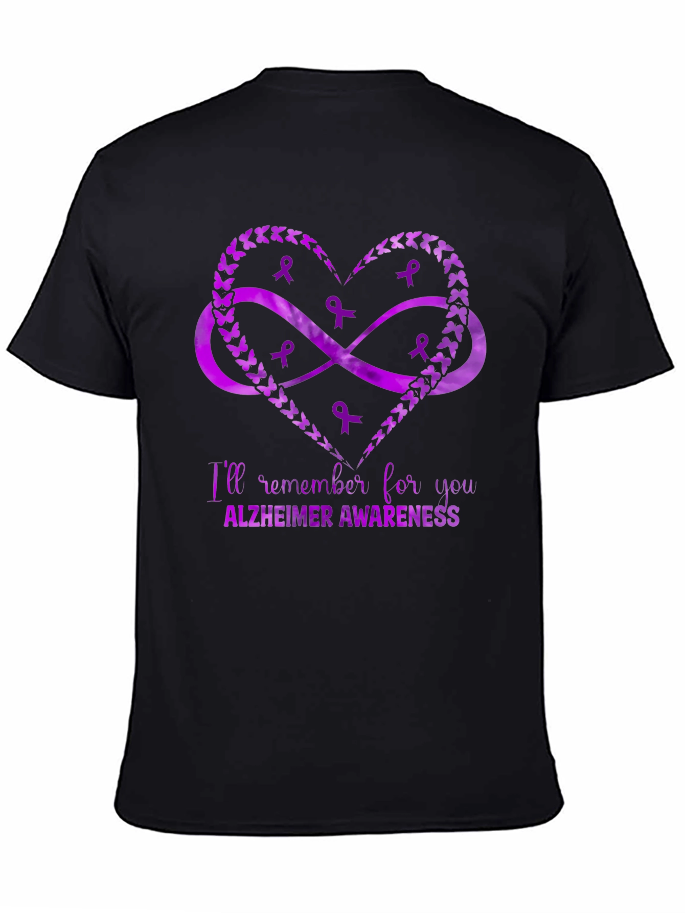 Alzheimers Awareness Heart Ribbon T-Shirt