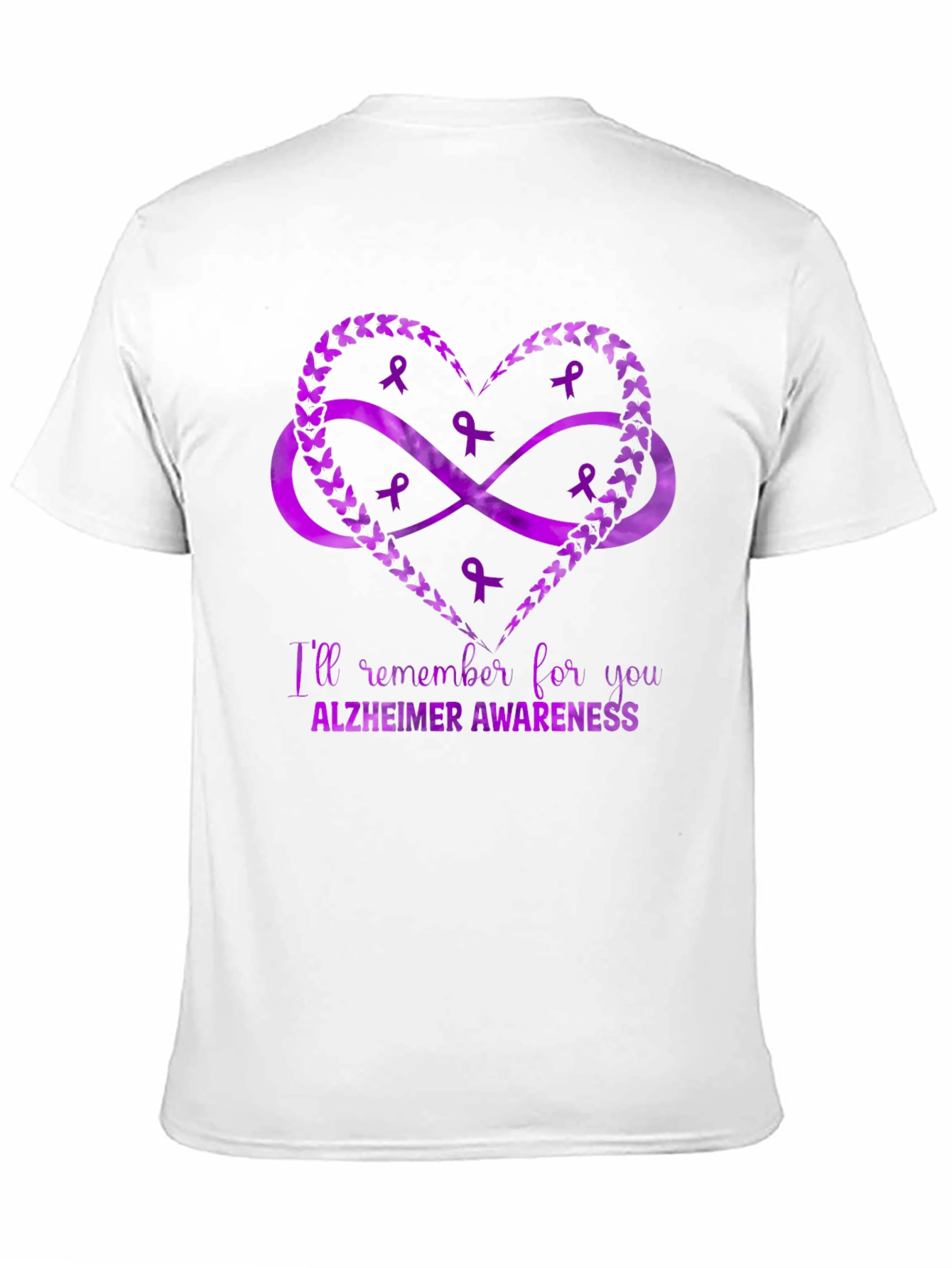 Alzheimers Awareness Heart Ribbon T-Shirt