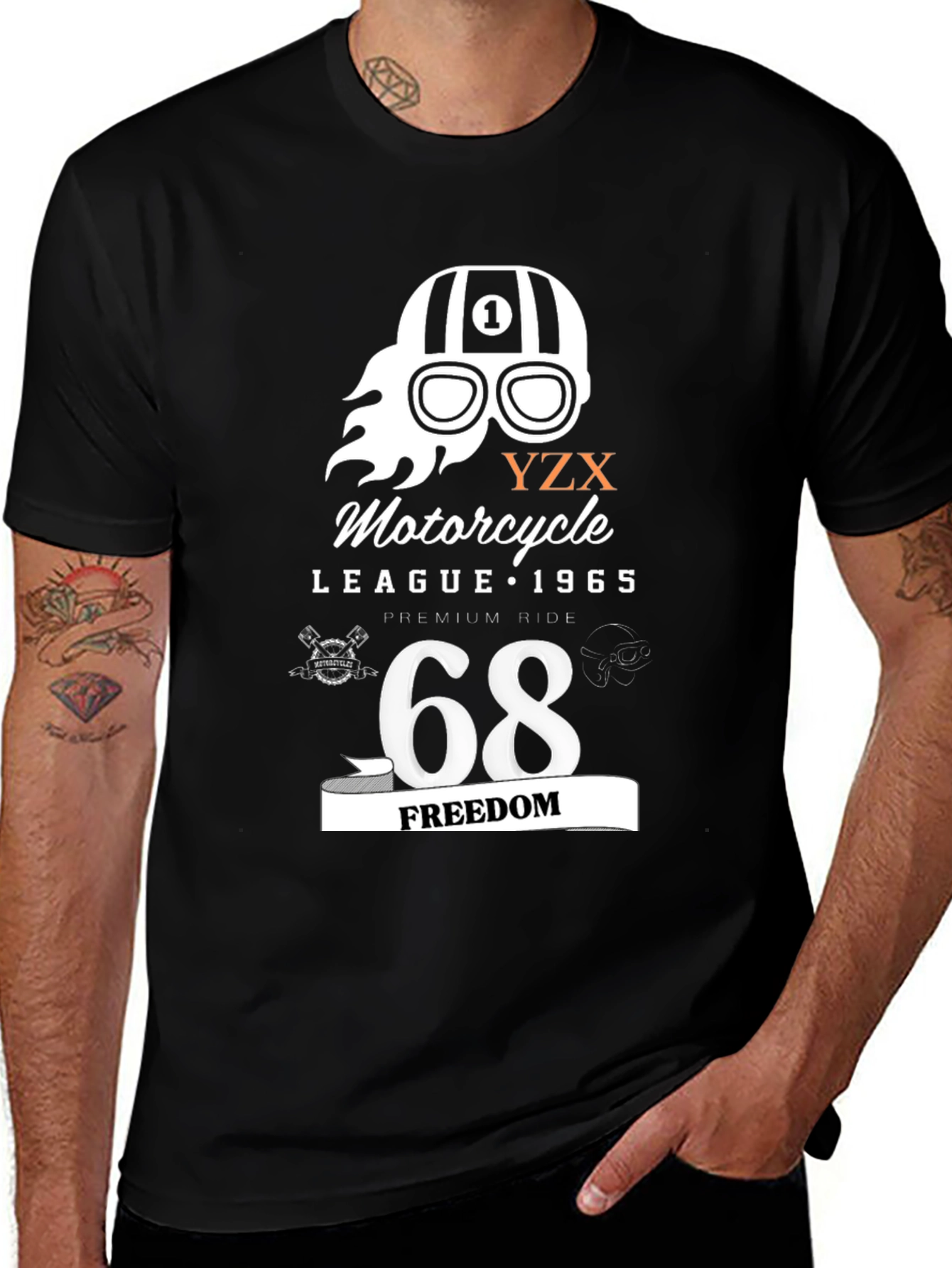 Motorcycle League T-Shirt - Freedom 68 Graphic Tee