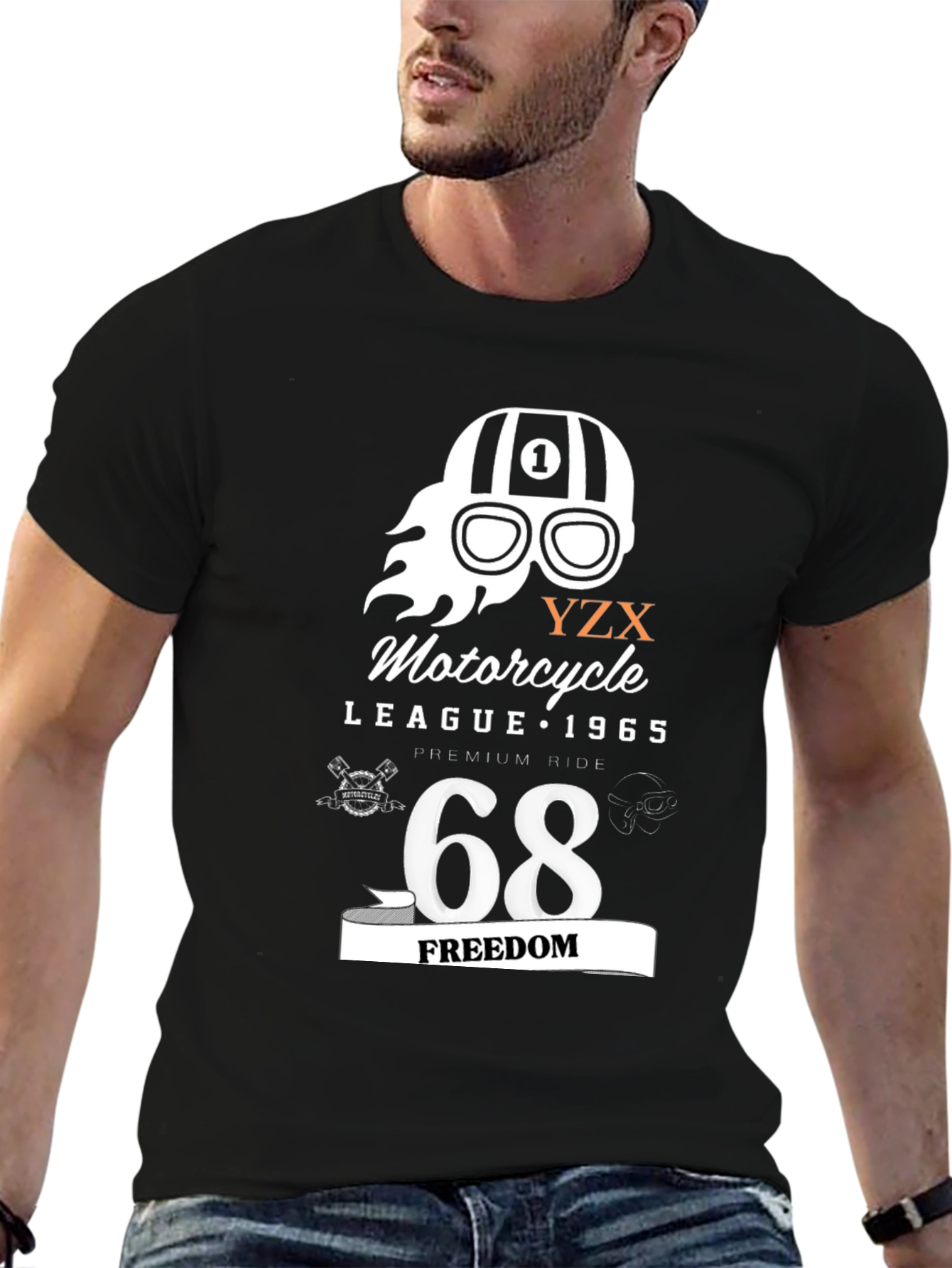 Motorcycle League T-Shirt - Freedom 68 Graphic Tee