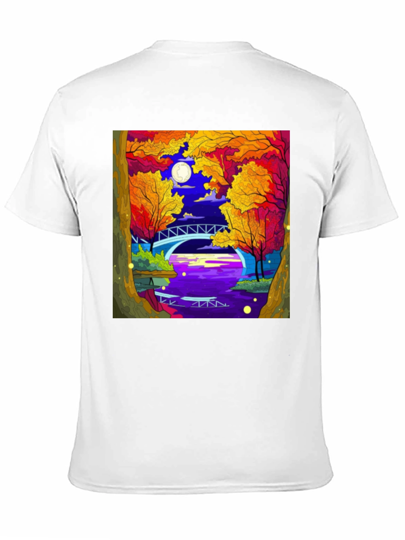 Night River T-Shirt | Nature Bridge Graphic Tee