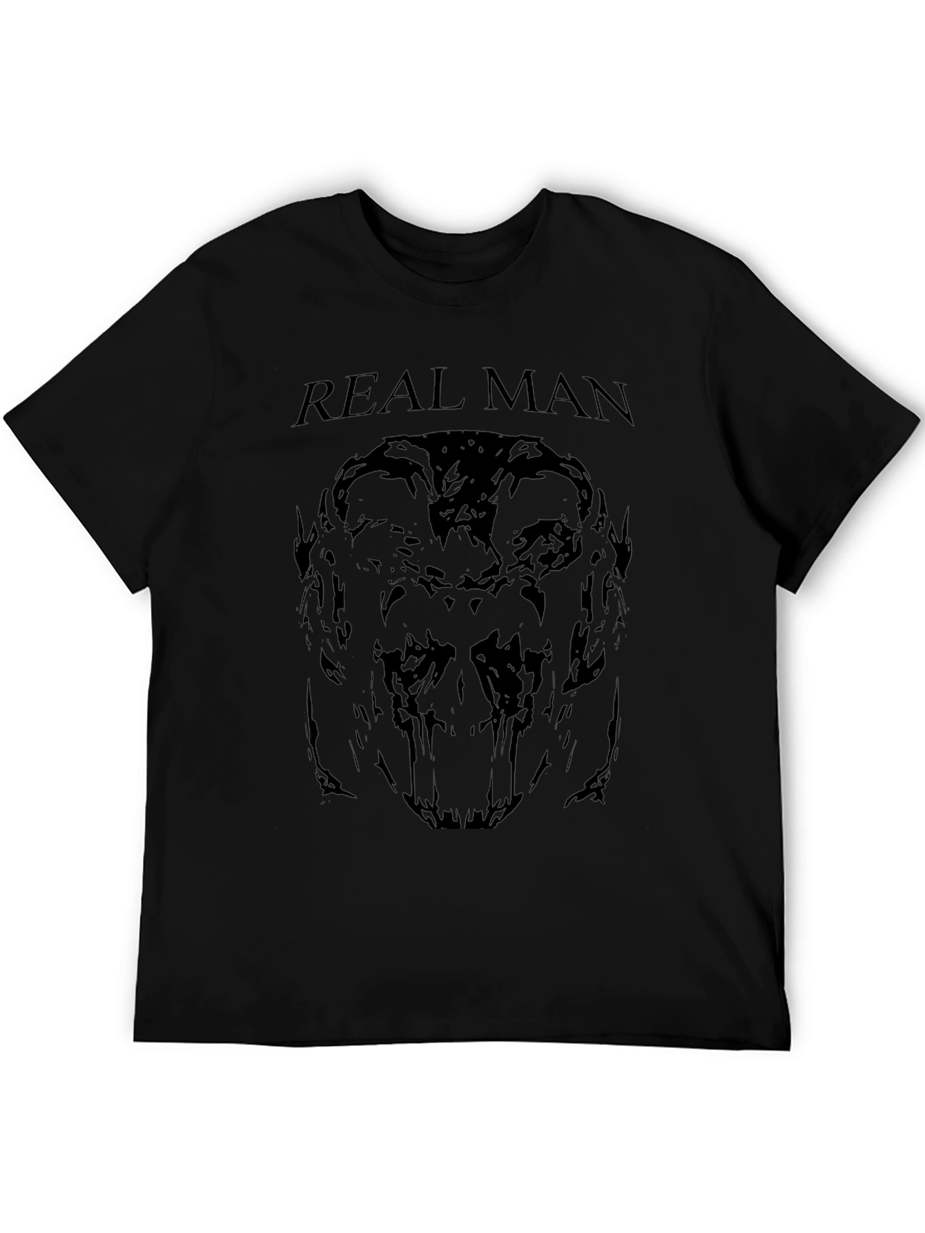 Real Man Graphic Tee - Dark Skull Print
