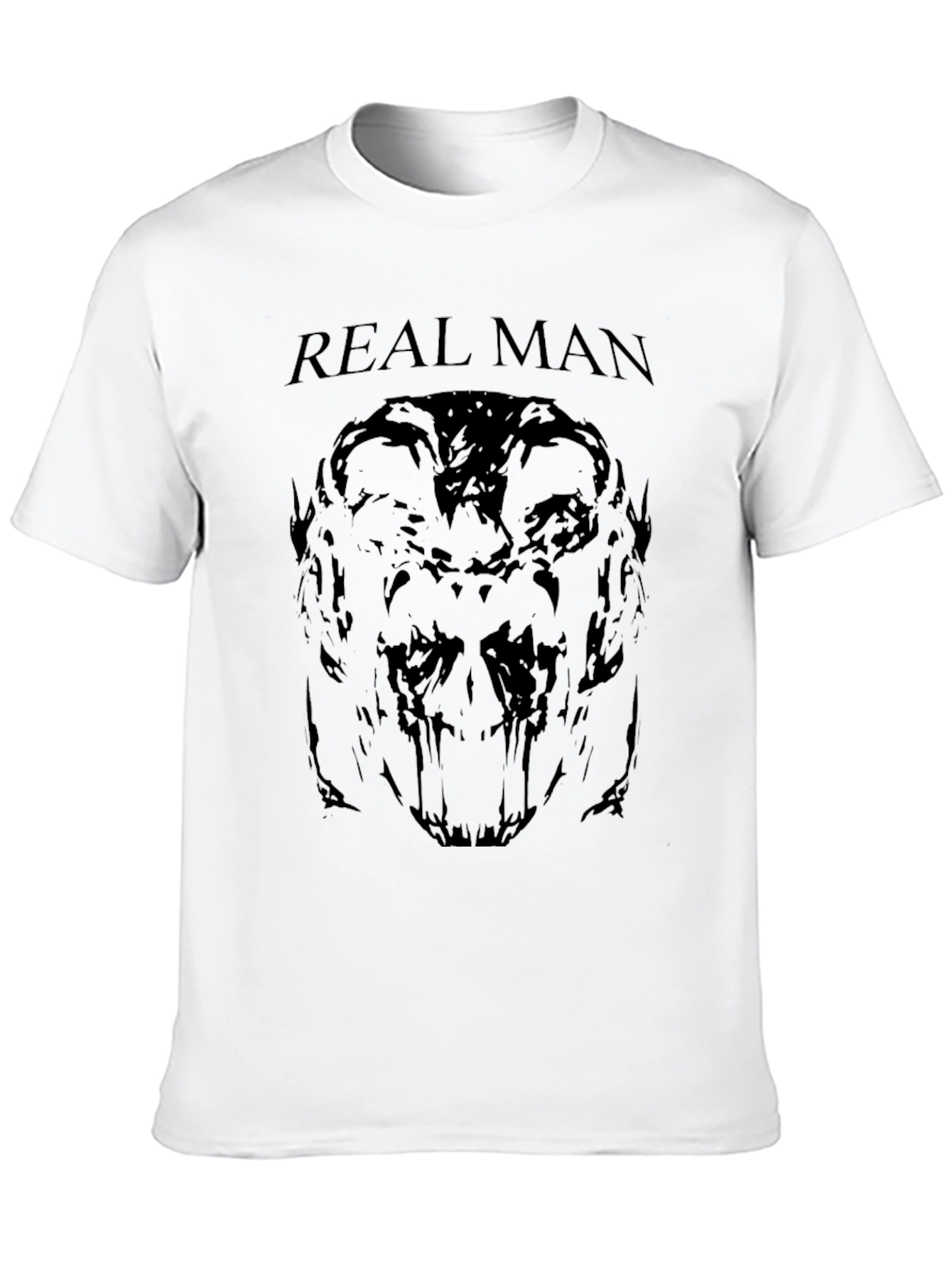 Real Man Graphic Tee - Dark Skull Print
