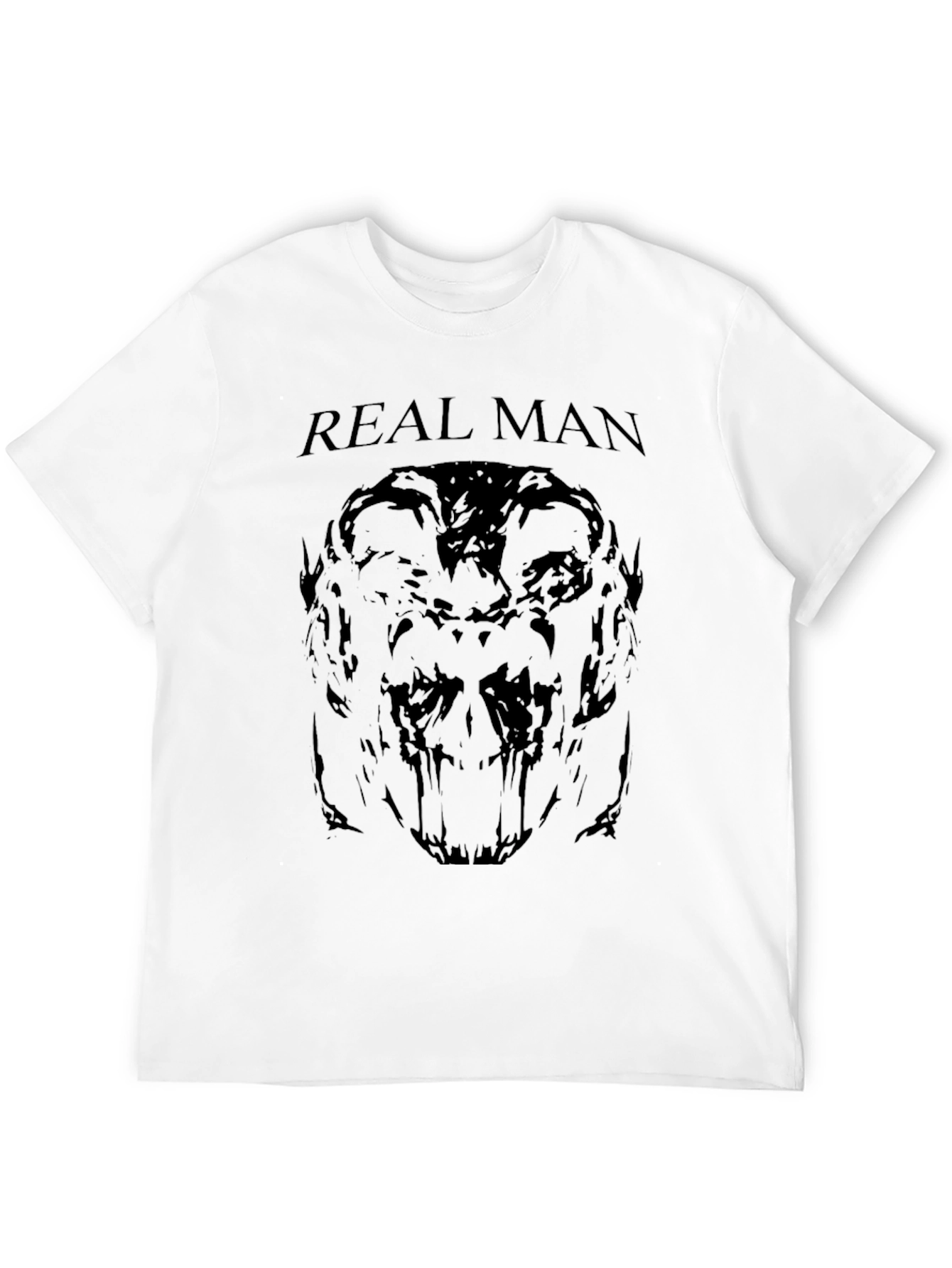 Real Man Graphic Tee - Dark Skull Print