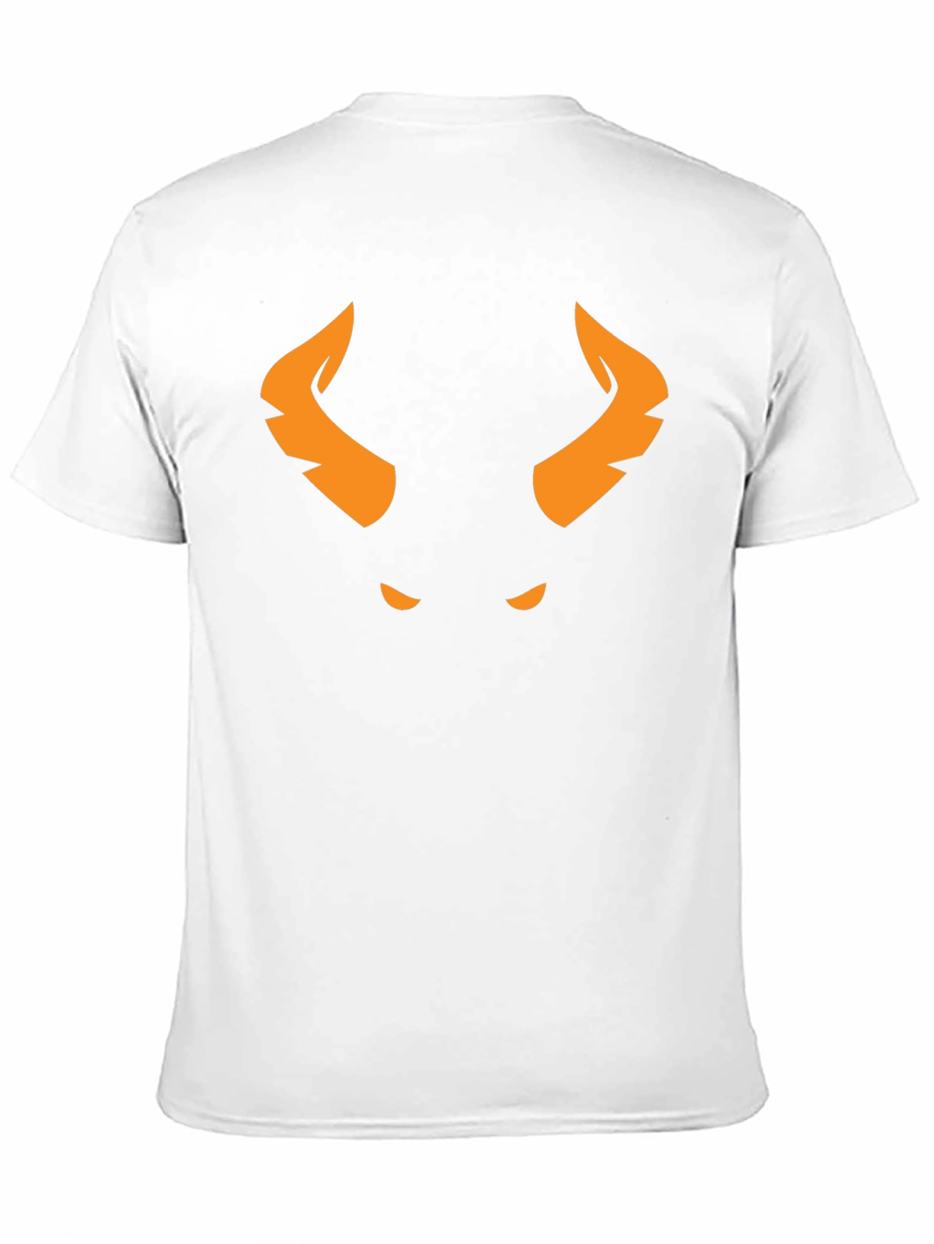 Orange Horned Demon Graphic Black T-Shirt
