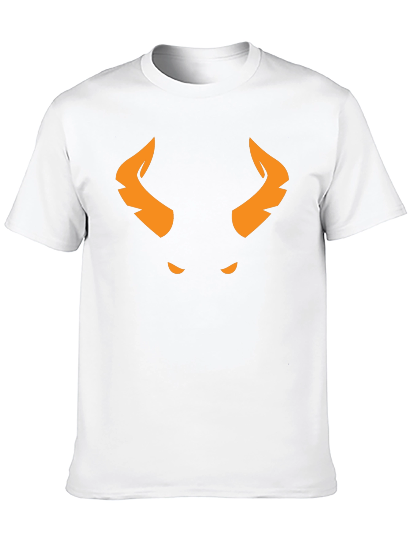 Orange Horned Demon Graphic Black T-Shirt