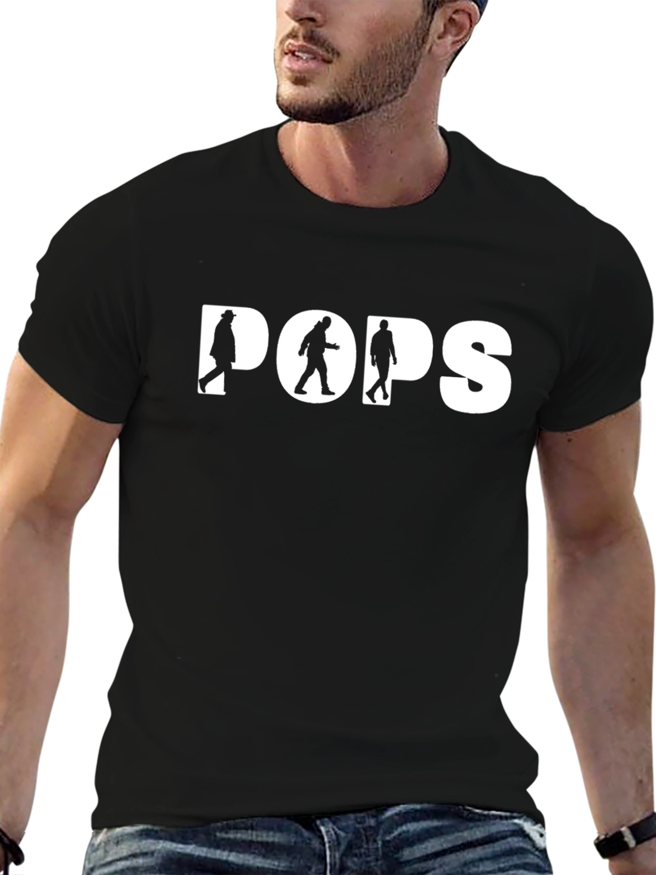 POPS Silhouette Graphic Tee - Mens Black T-Shirt