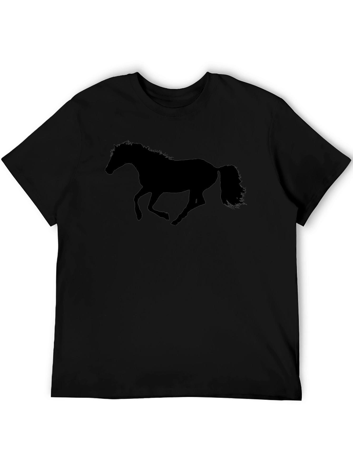 Black Horse Silhouette Graphic T-Shirt