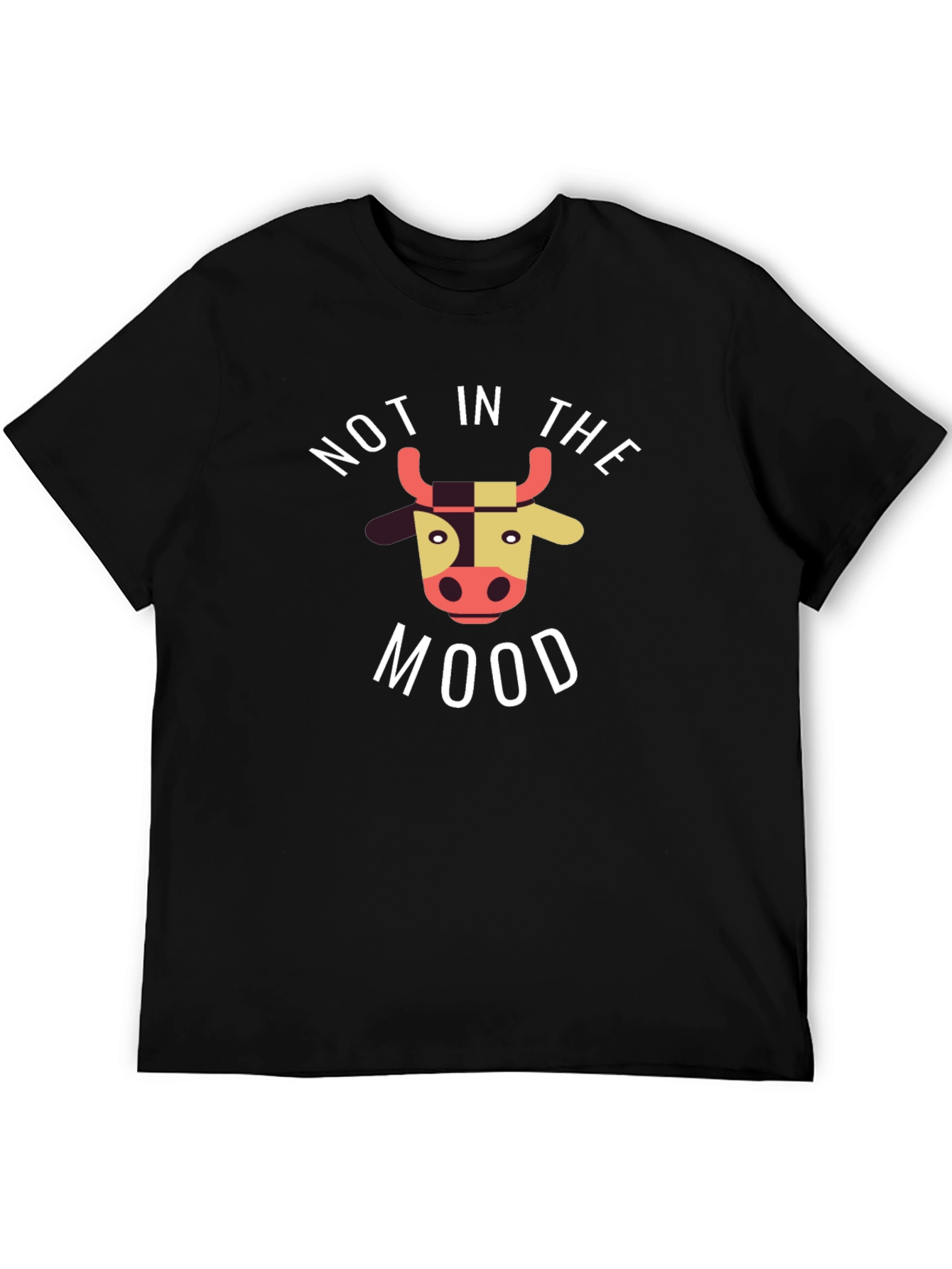 Not in the Mood Cow Graphic Tee - Black