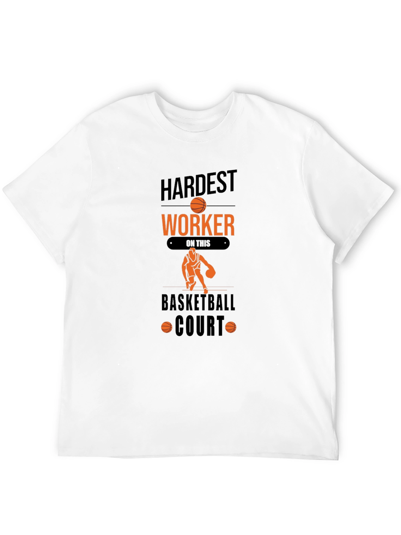 Hardest Worker Basketball Court Graphic T-Shirt