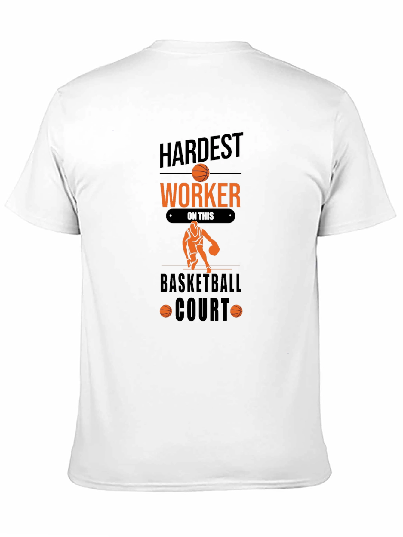 Hardest Worker Basketball Court Graphic T-Shirt
