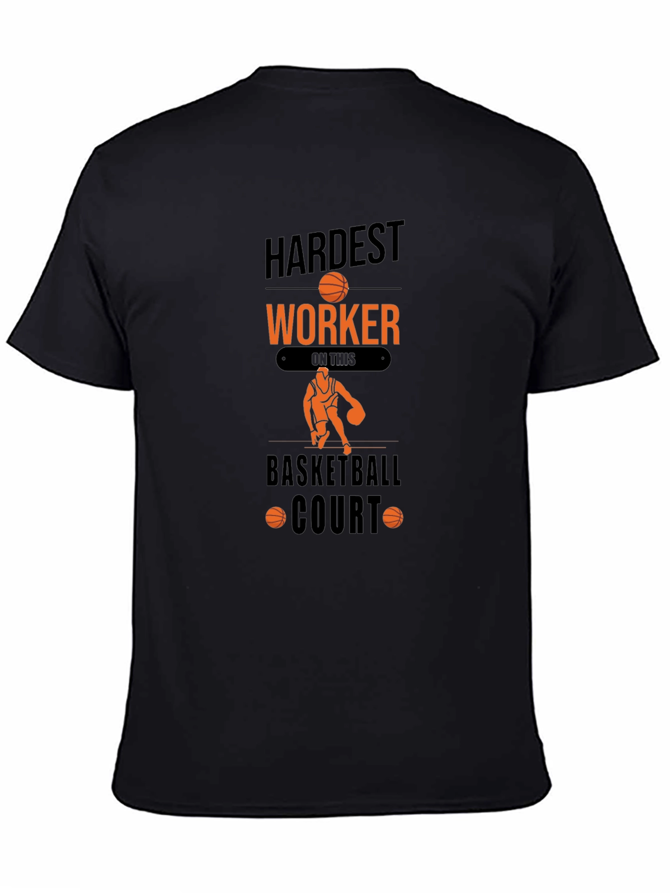 Hardest Worker Basketball Court Graphic T-Shirt