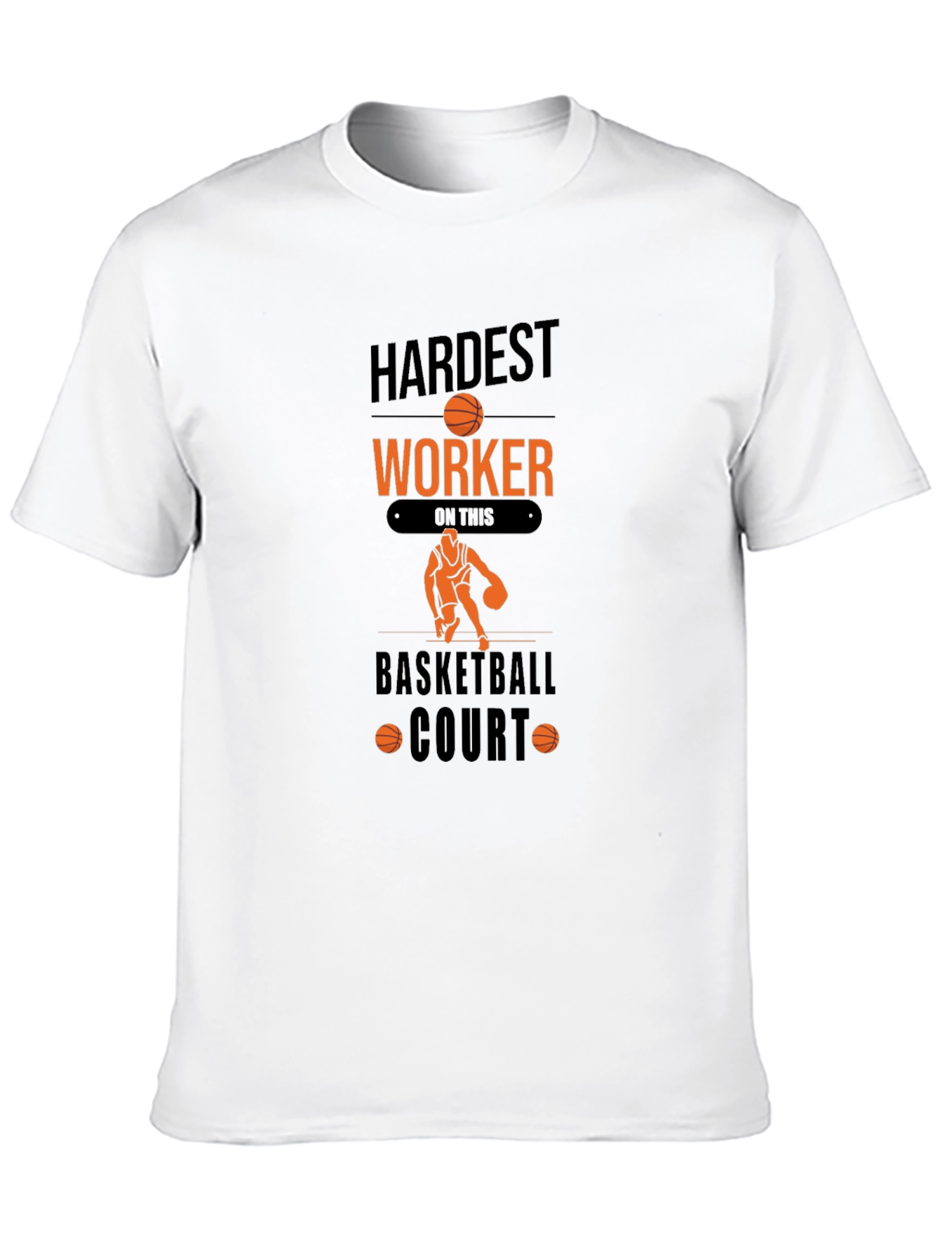 Hardest Worker Basketball Court Graphic T-Shirt