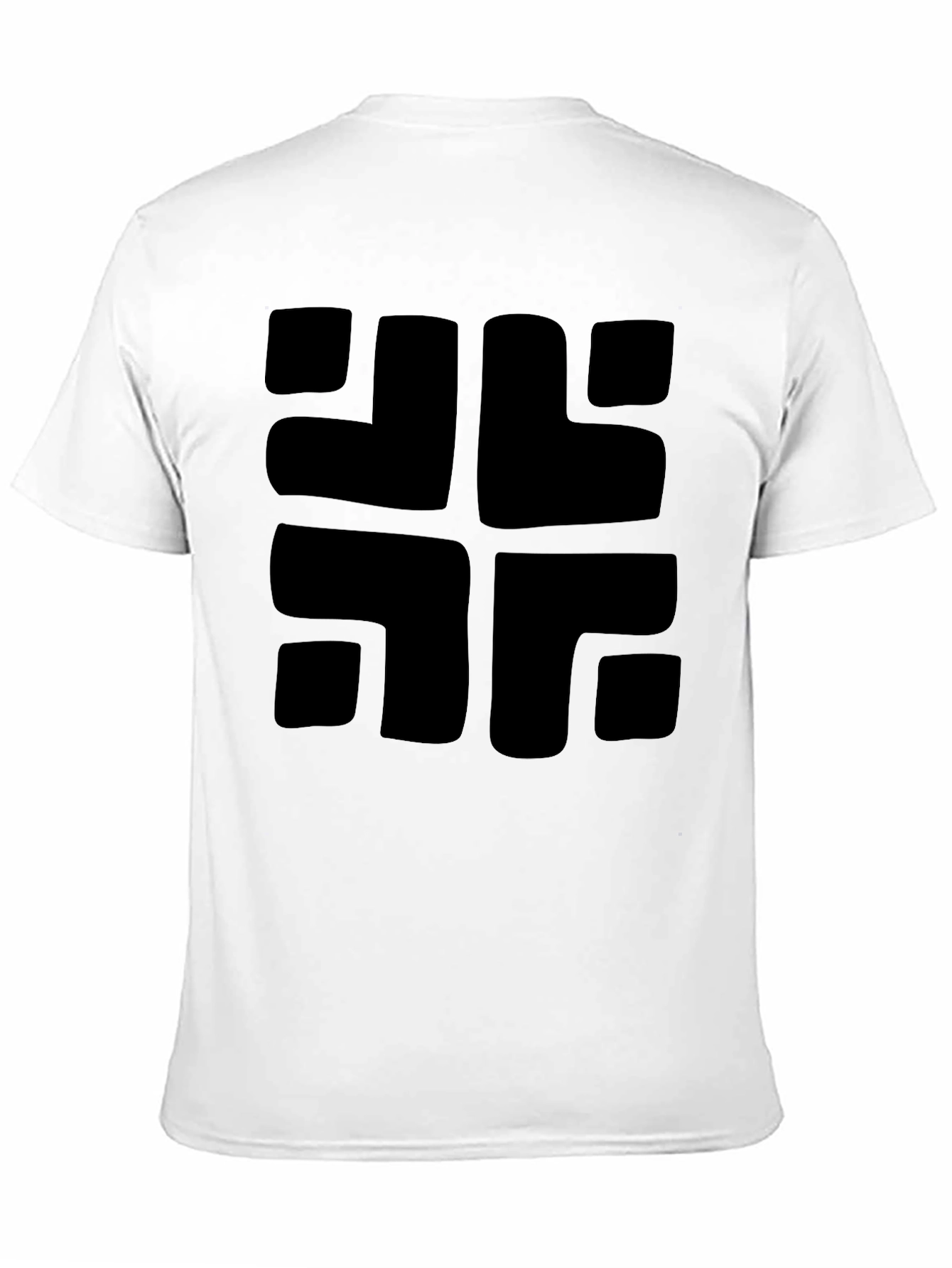 Modern Geometric Black Graphic Tee - Casual Cotton Shirt
