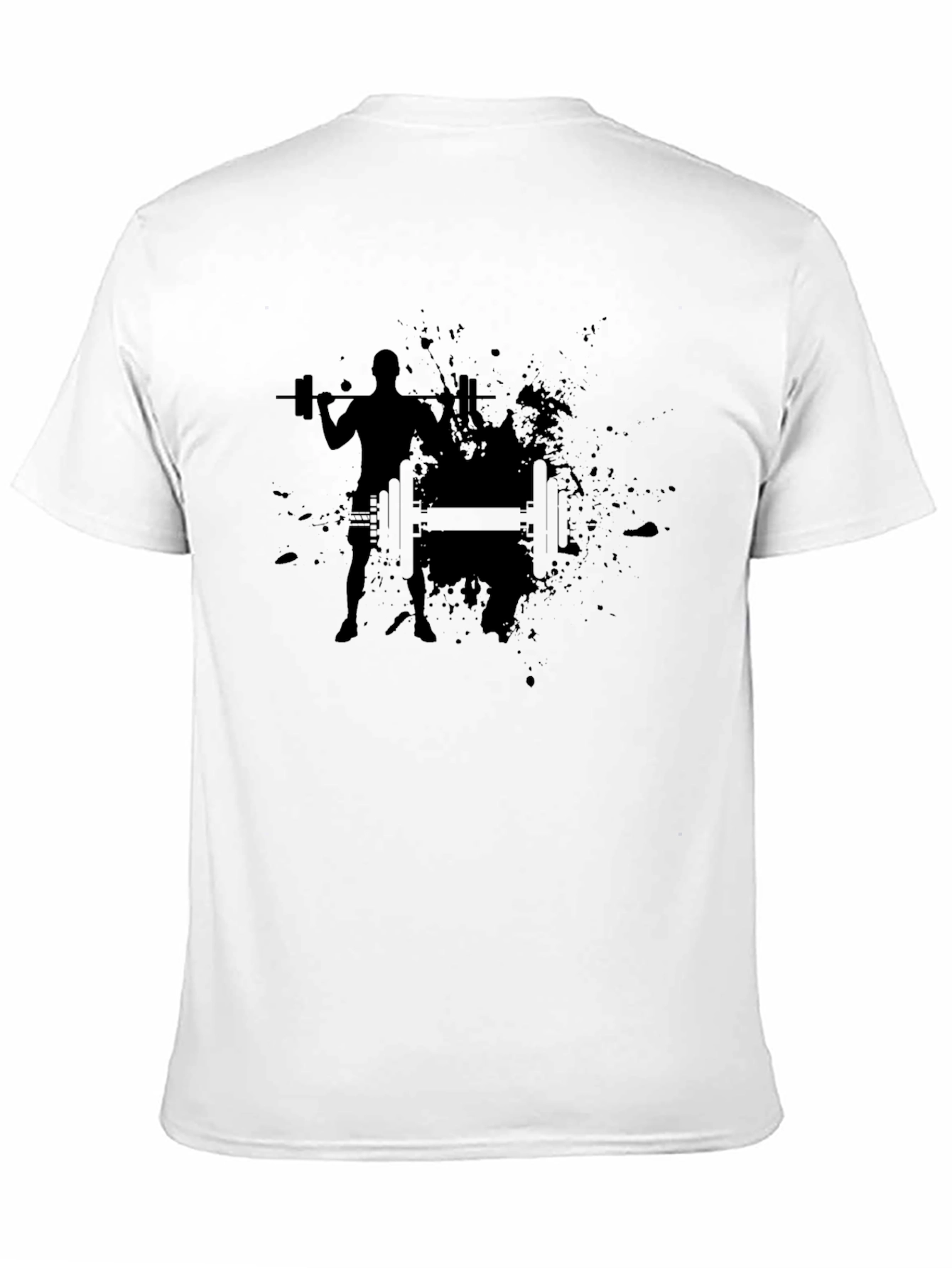 Mens Black Graphic Tee - Weightlifting Design