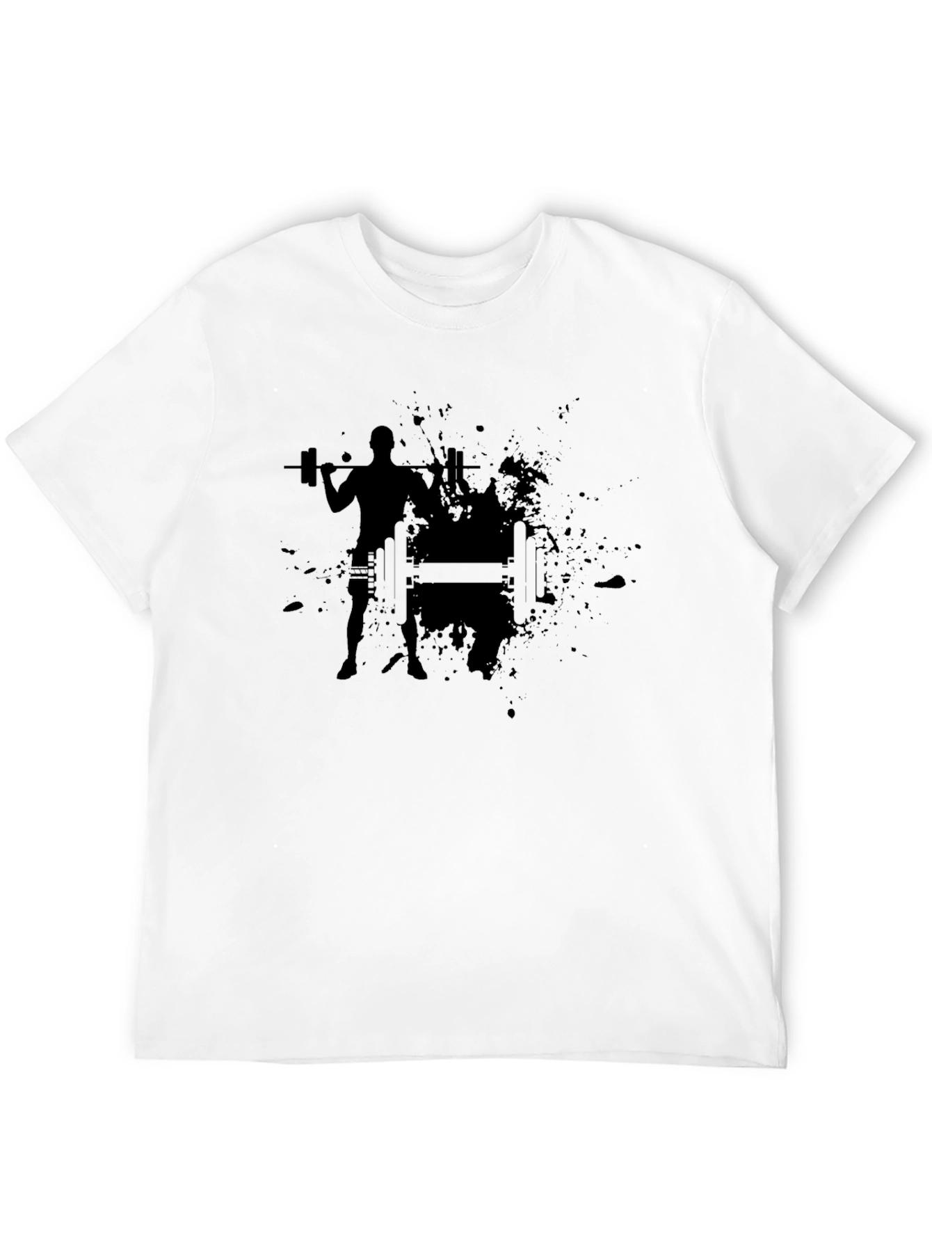 Mens Black Graphic Tee - Weightlifting Design