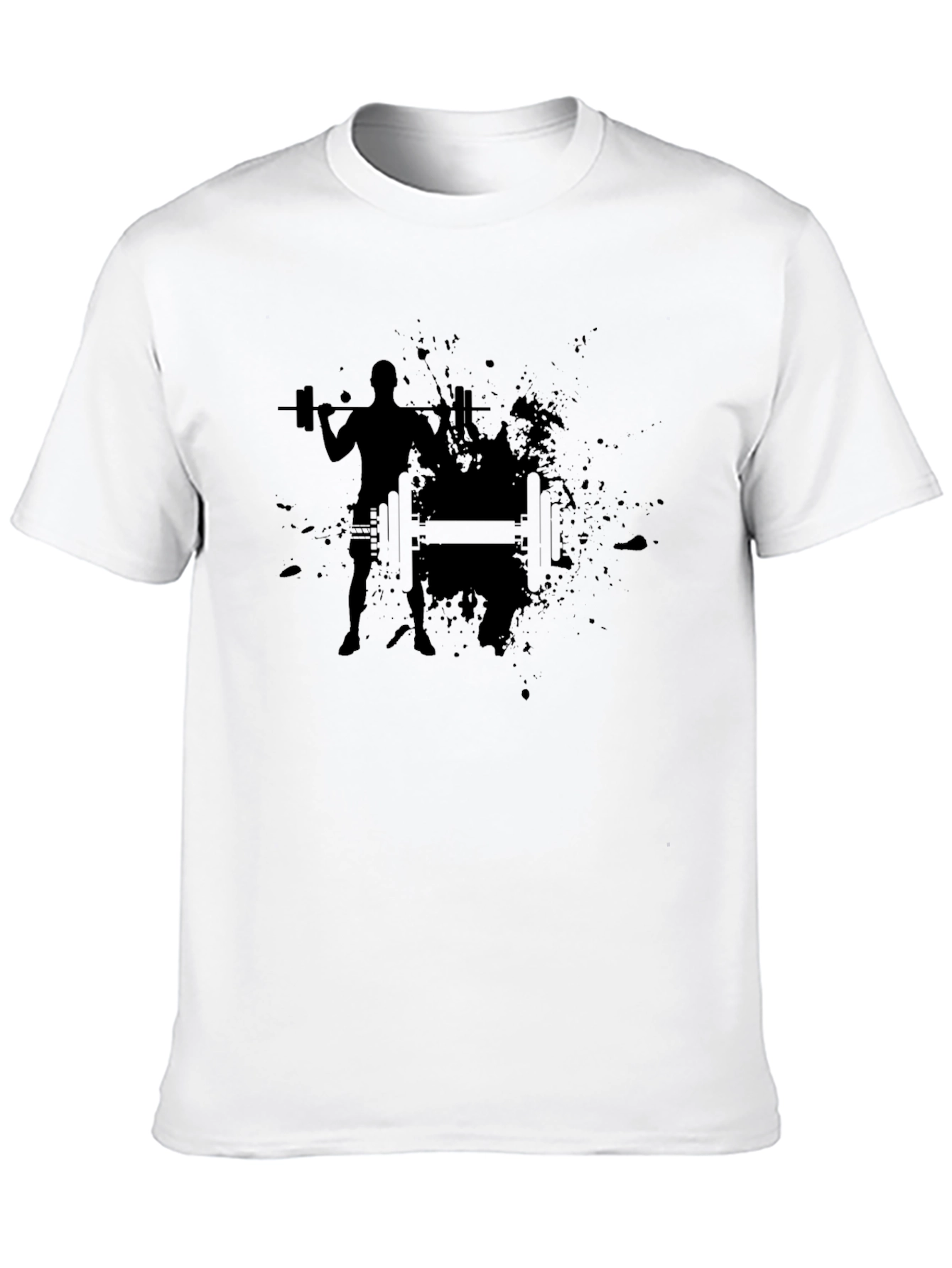 Mens Black Graphic Tee - Weightlifting Design