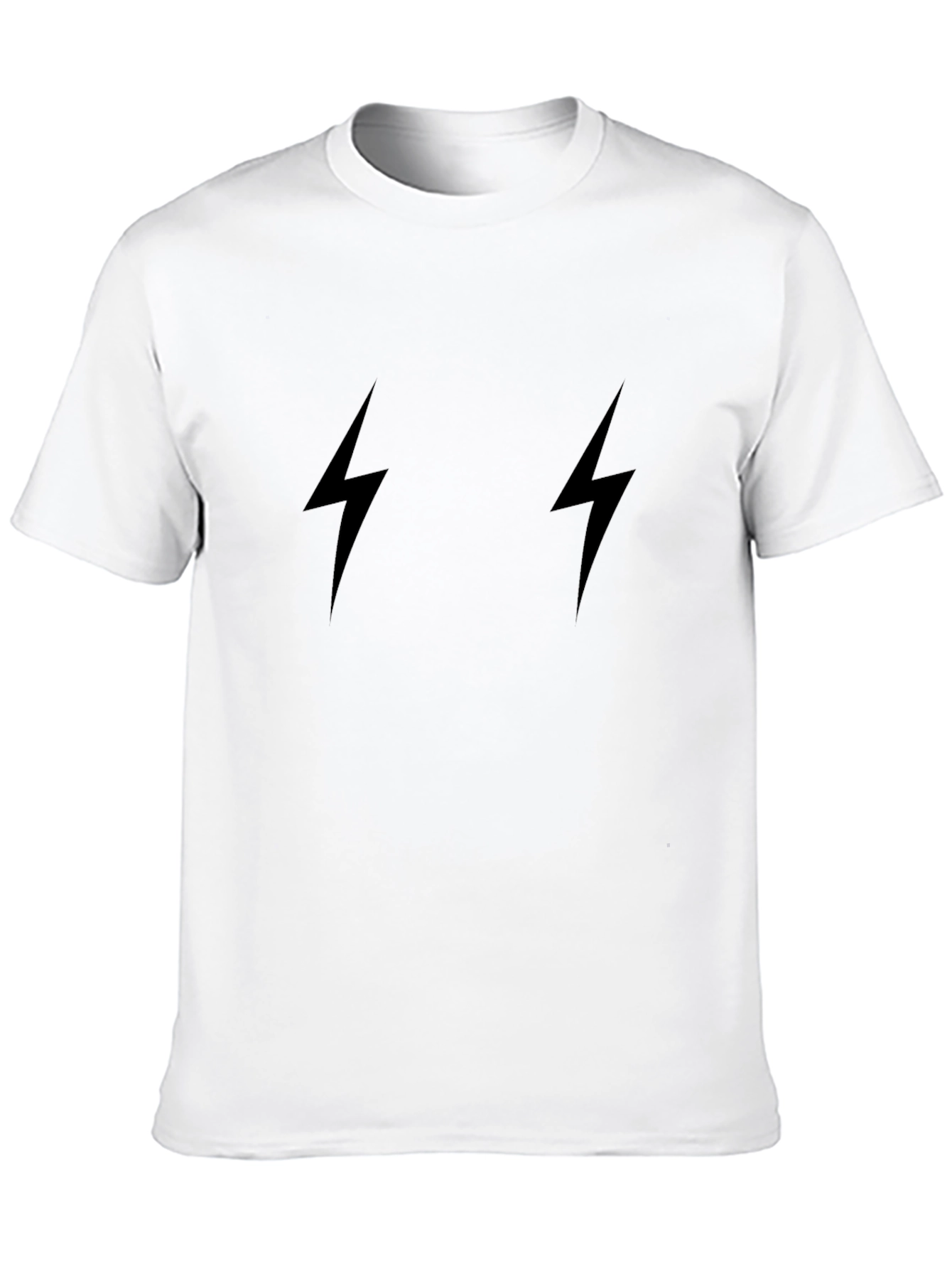 Black T-Shirt with Lightning Bolt Design