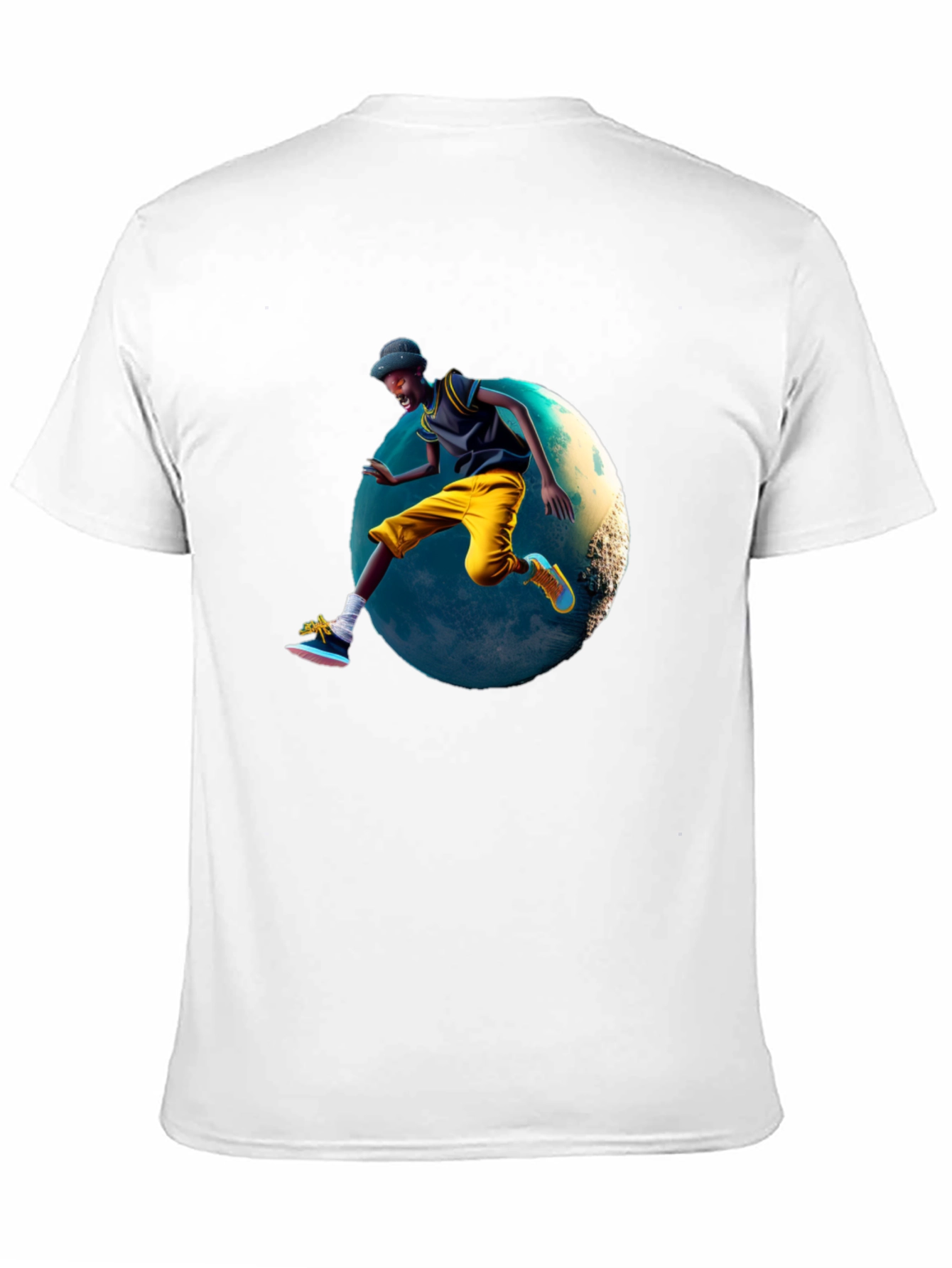 Cool Black T-Shirt with Jumping Figure Design