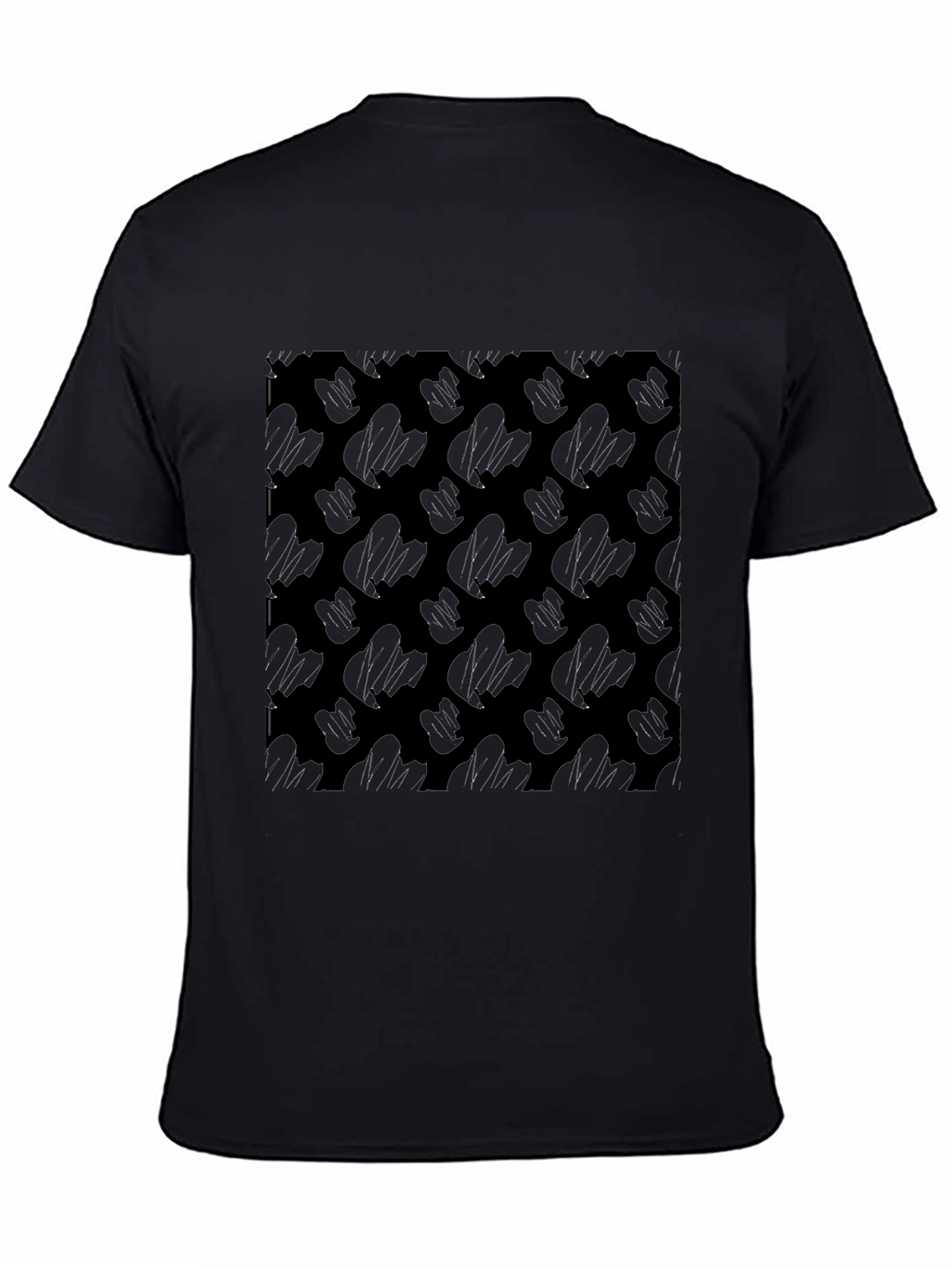 Stylish Black Cactus Pattern Tee - Modern Print
