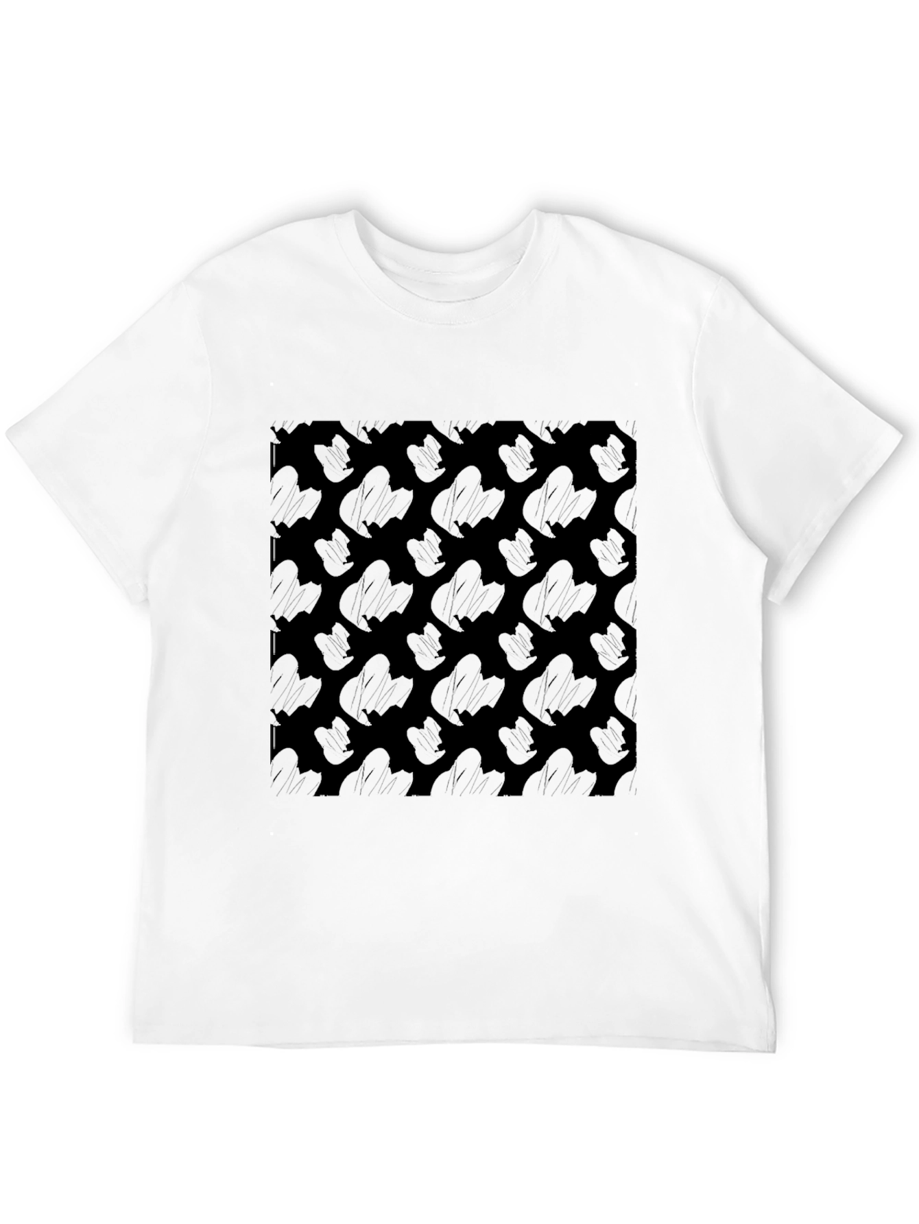Stylish Black Cactus Pattern Tee - Modern Print