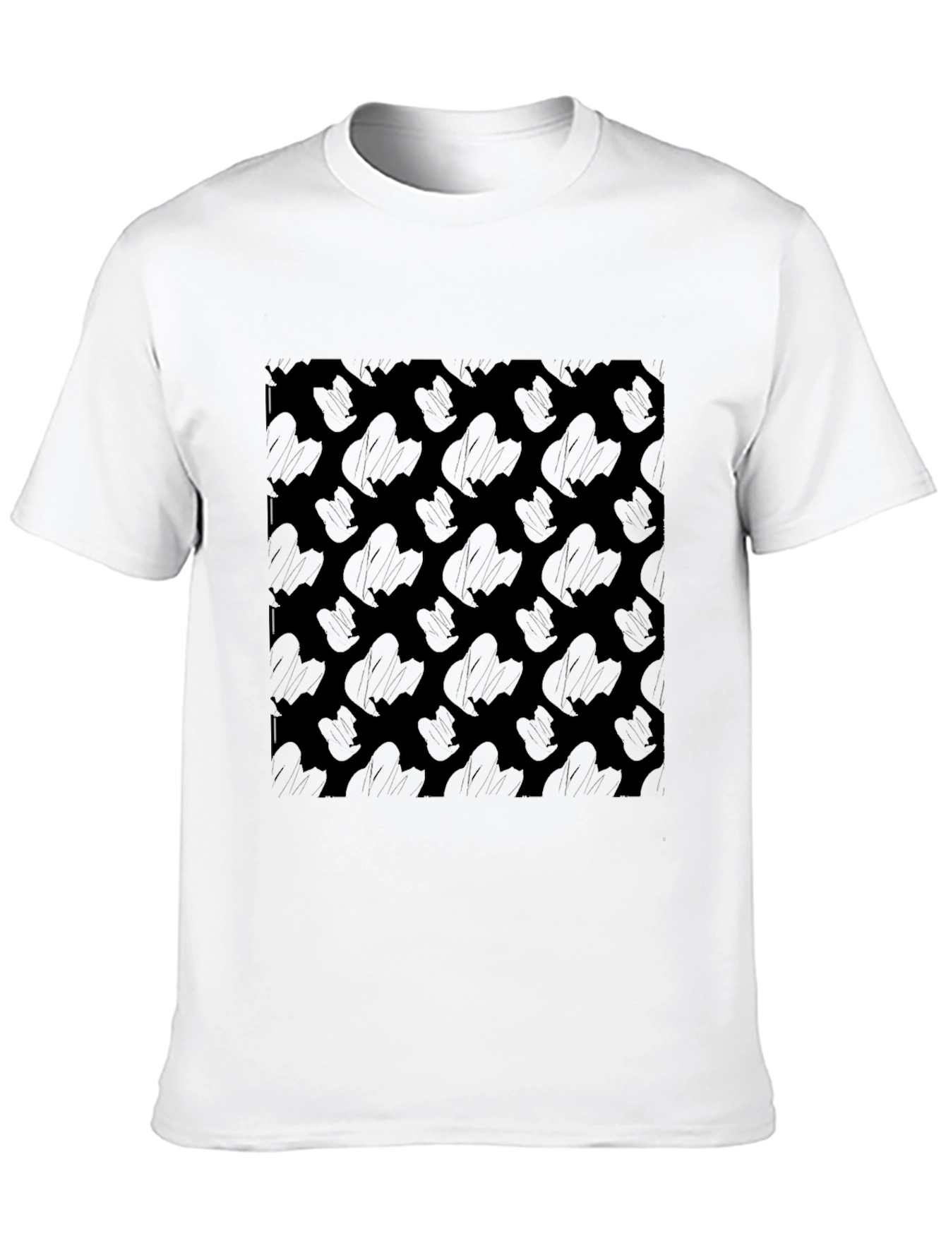 Stylish Black Cactus Pattern Tee - Modern Print
