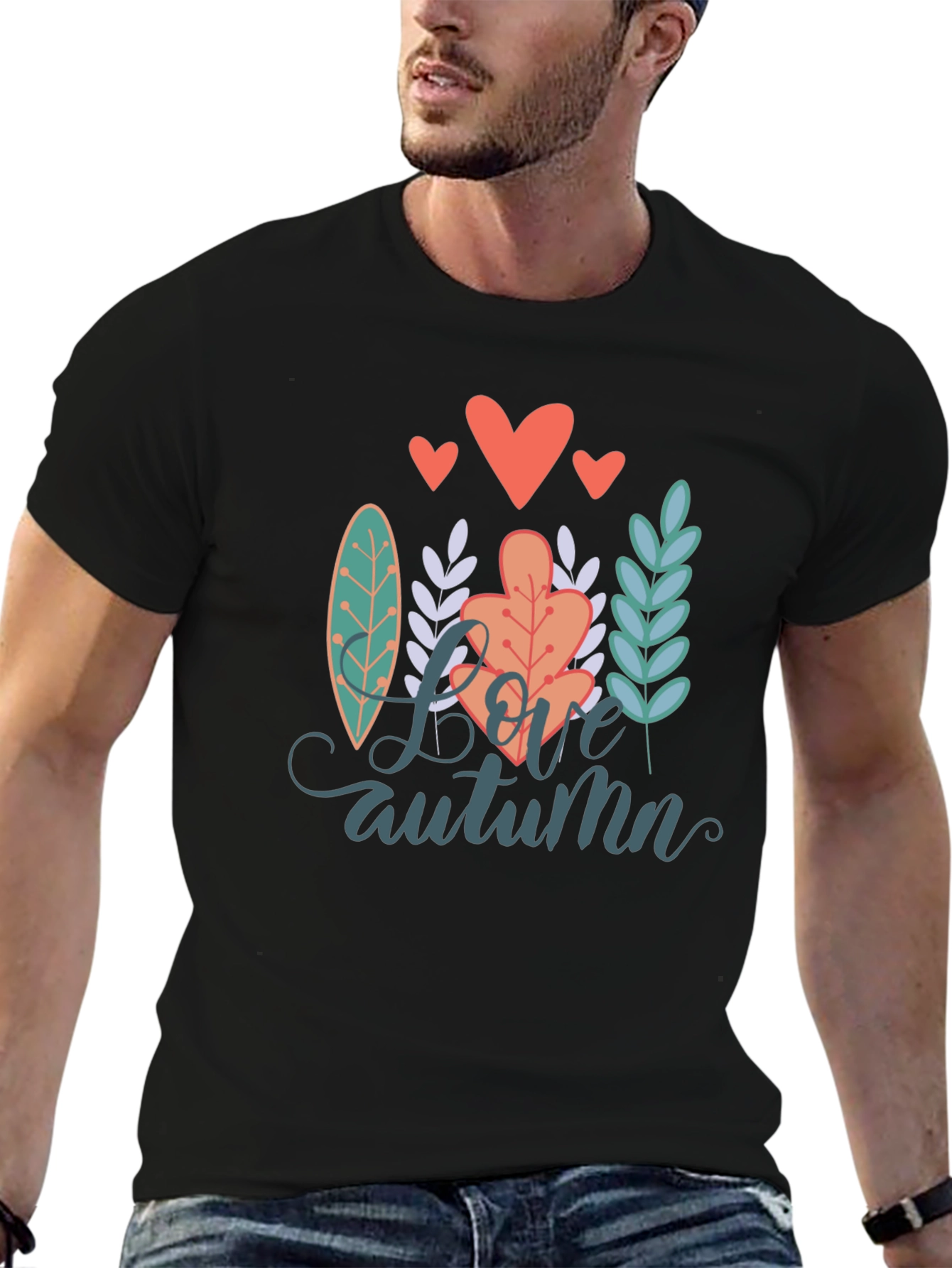 Love Autumn Black T-Shirt