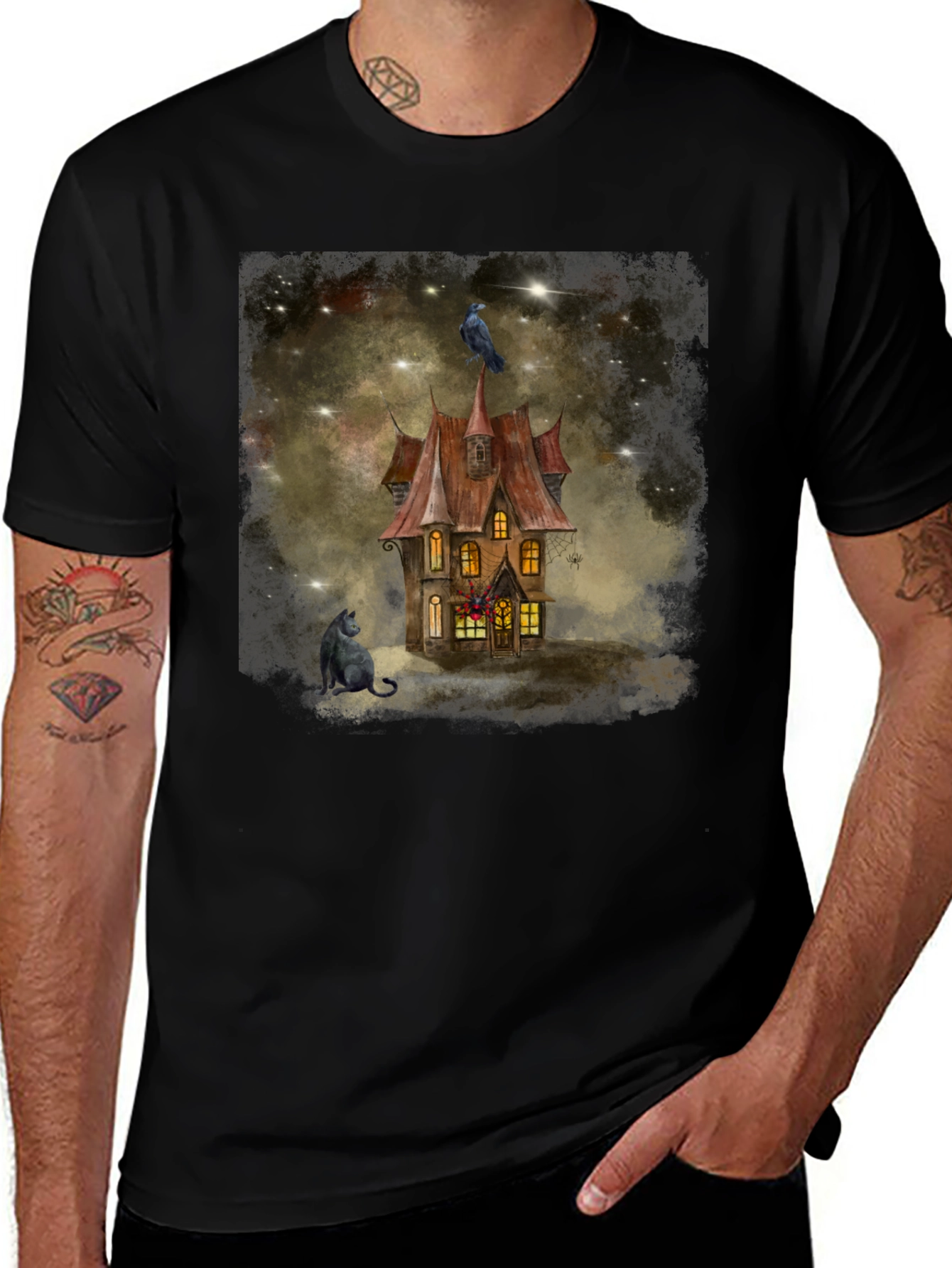 Spooky Raven House T-Shirt