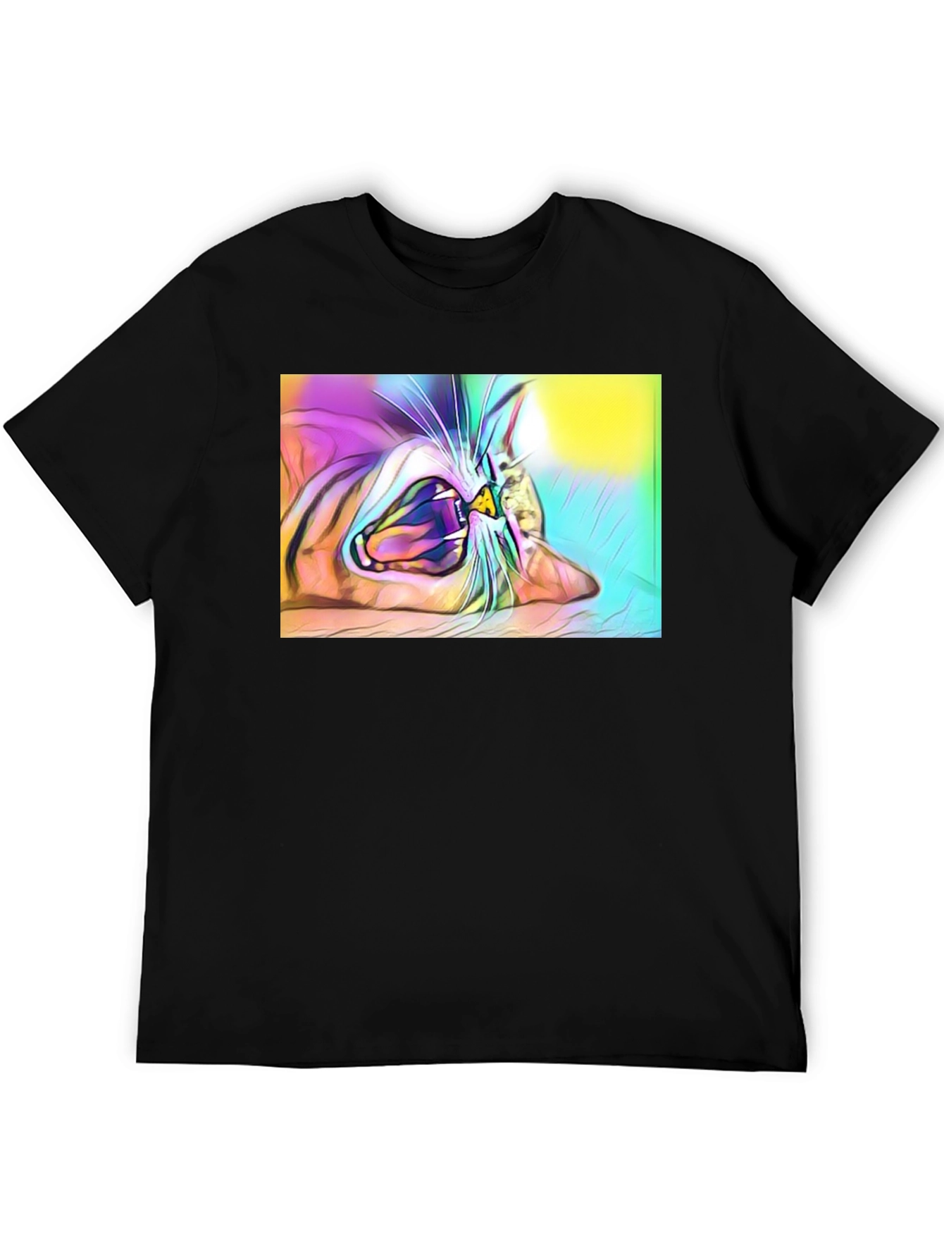 Cat Yawning T-Shirt - Unique Graphic Tee