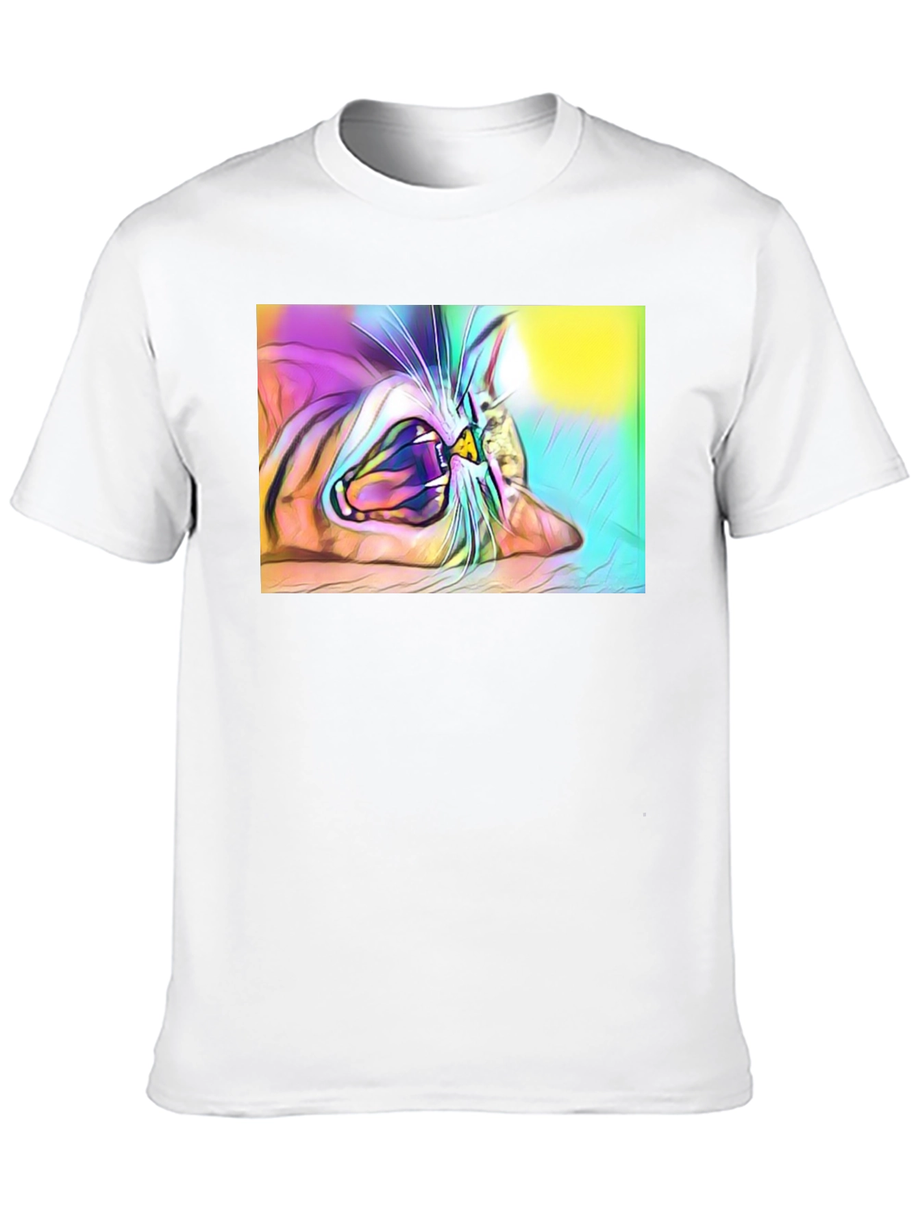 Cat Yawning T-Shirt - Unique Graphic Tee