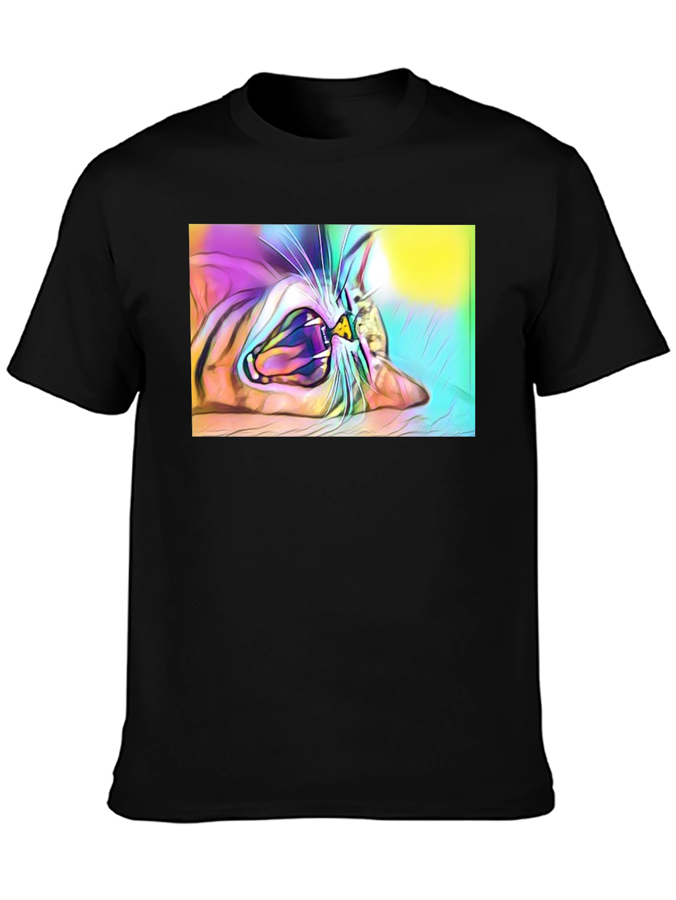 Cat Yawning T-Shirt - Unique Graphic Tee