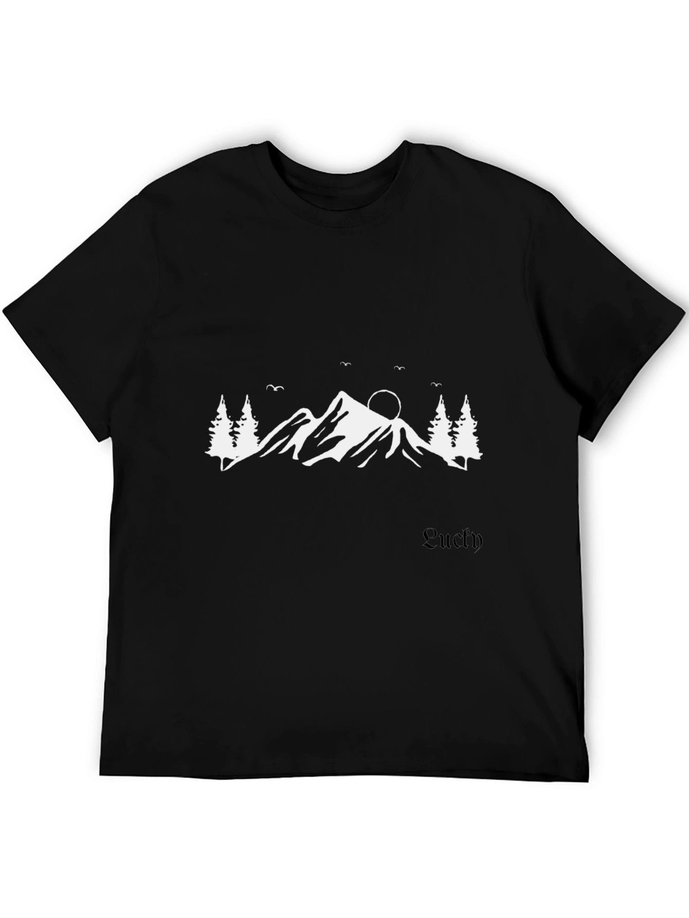 Mountain Silhouette Graphic Tee - Black