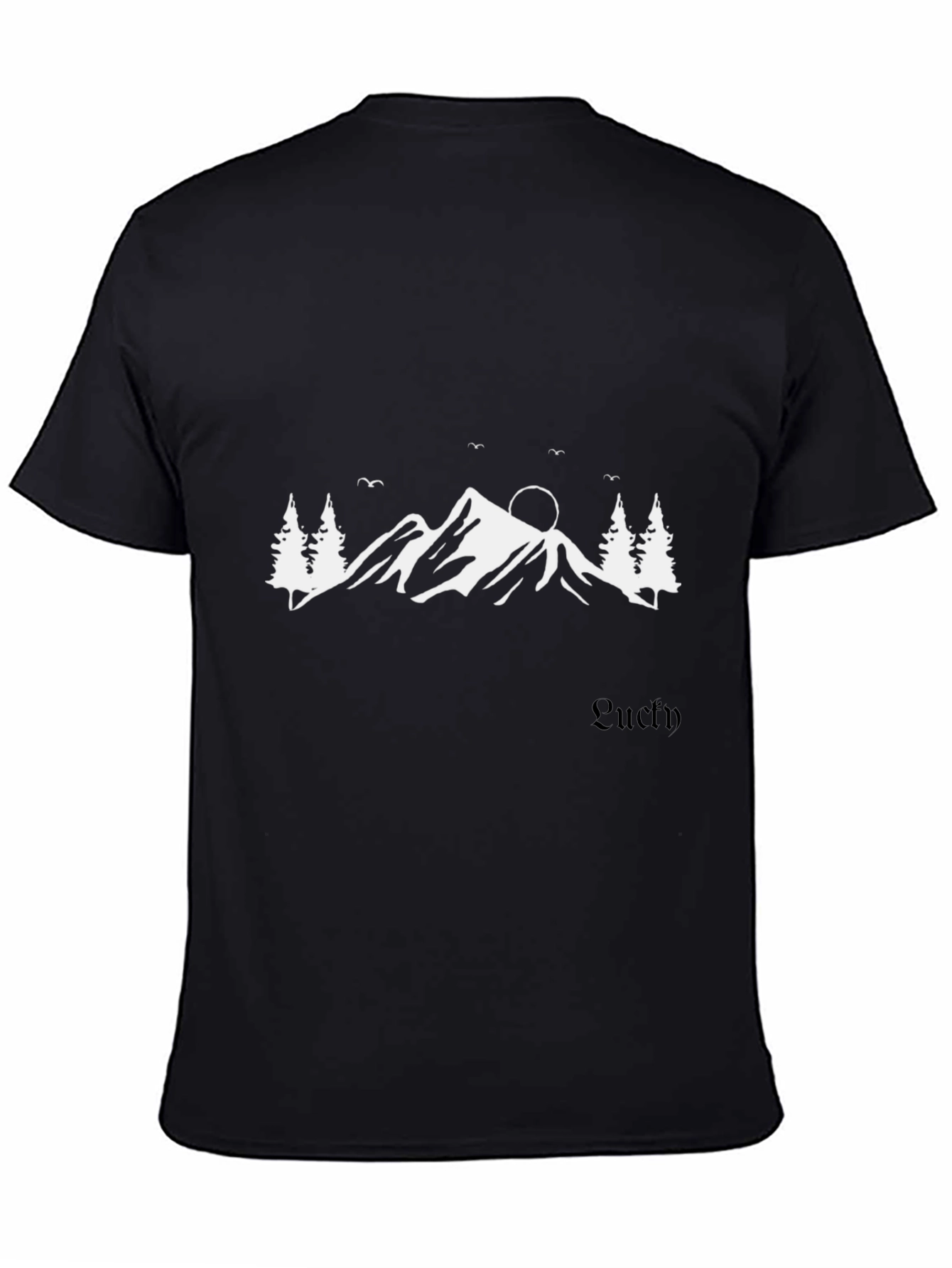 Mountain Silhouette Graphic Tee - Black
