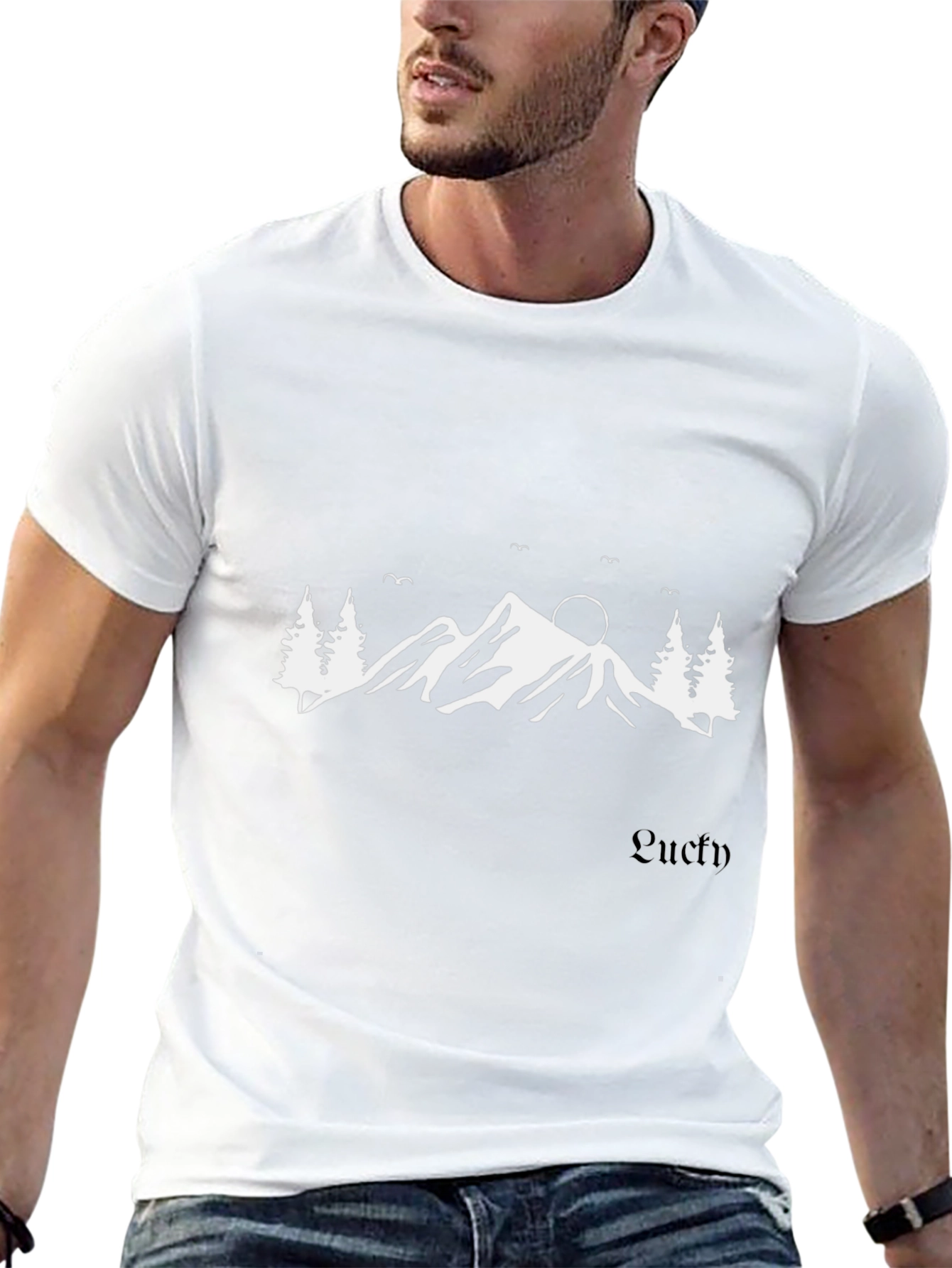 Mountain Silhouette Graphic Tee - Black