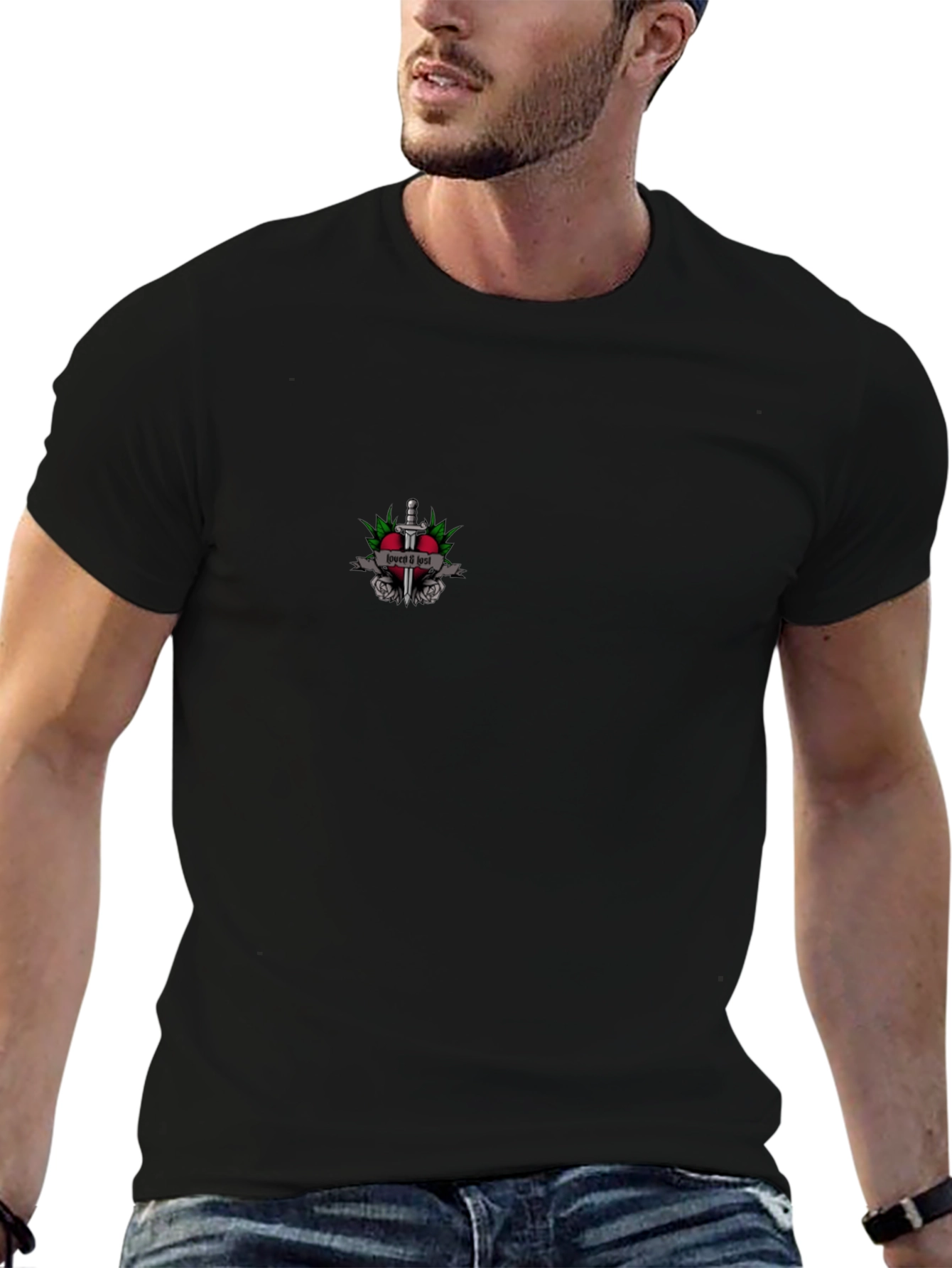 Mens Black Graphic Tee - Love & Hurt