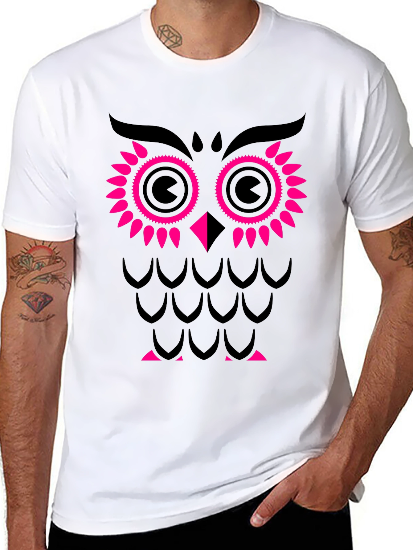 Stylish Owl Graphic Print T-Shirt