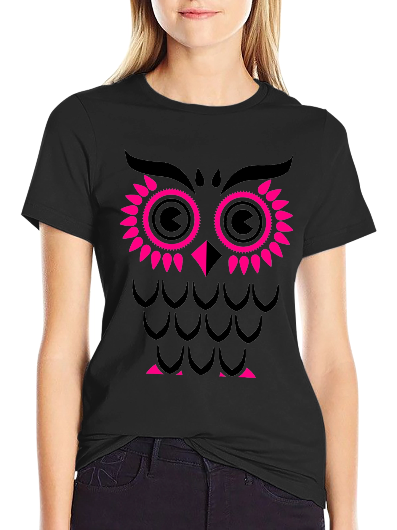 Stylish Owl Graphic Print T-Shirt