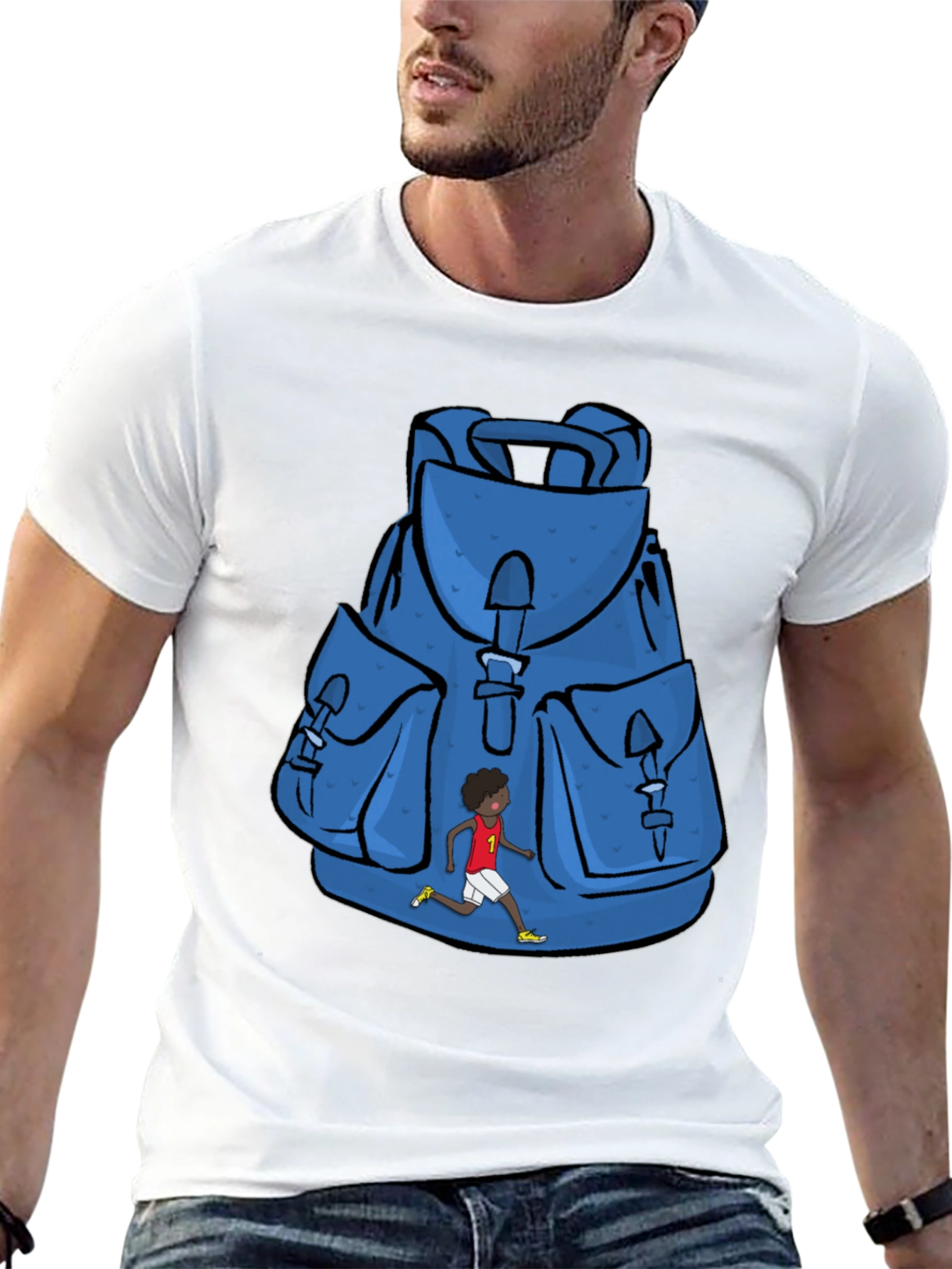 Graphic Print Backpack T-Shirt