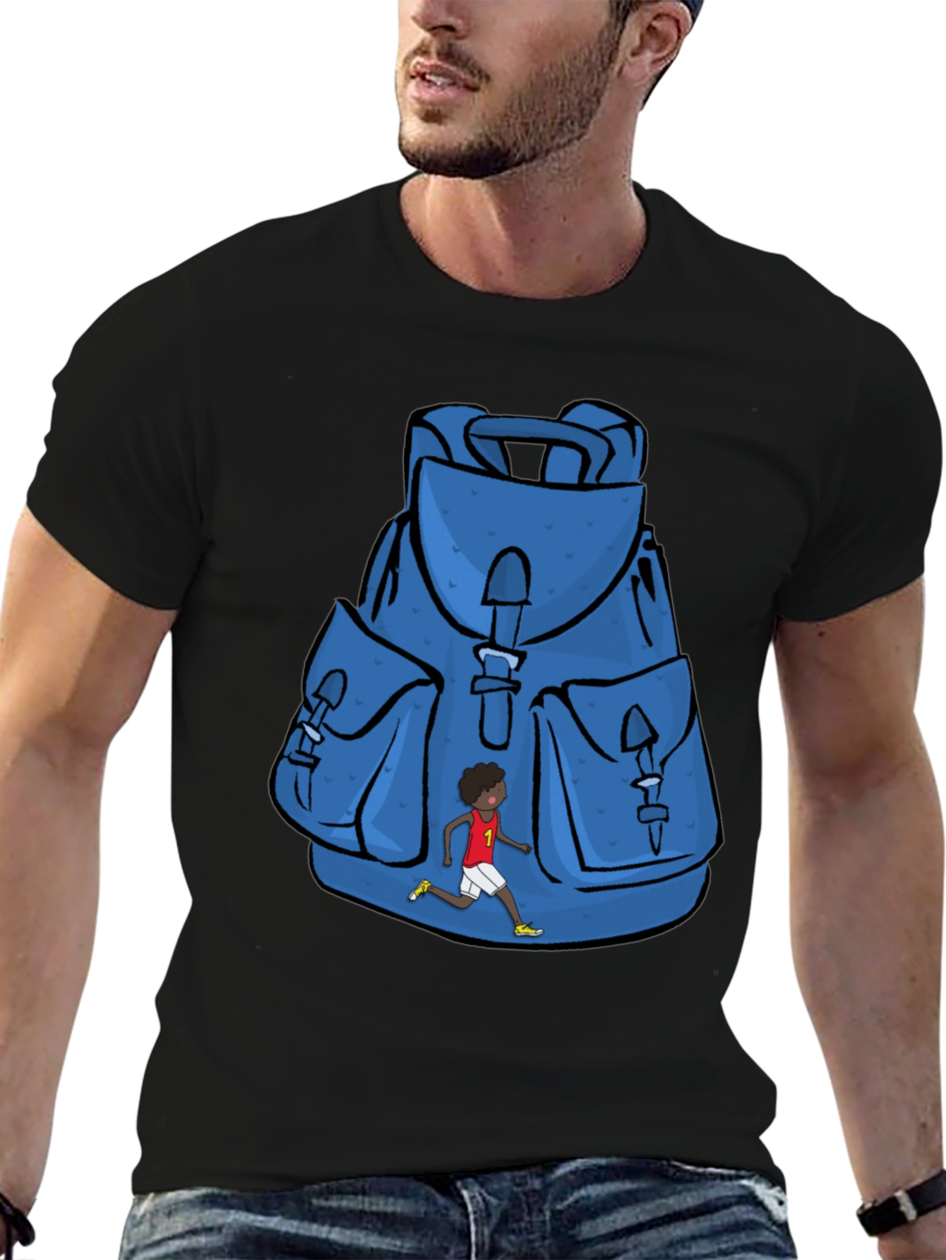 Graphic Print Backpack T-Shirt