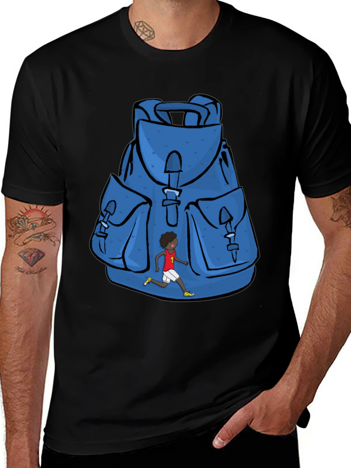 Graphic Print Backpack T-Shirt