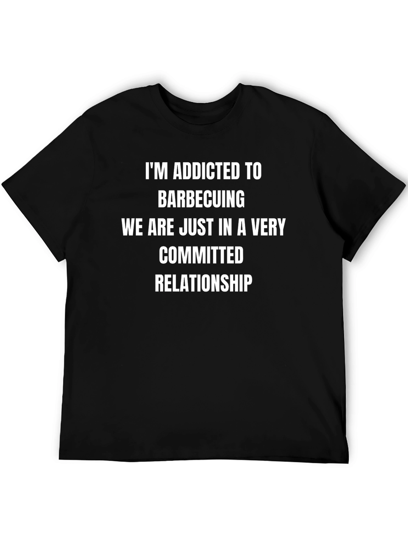 Addicted To Barbecuing Funny Black T-Shirt