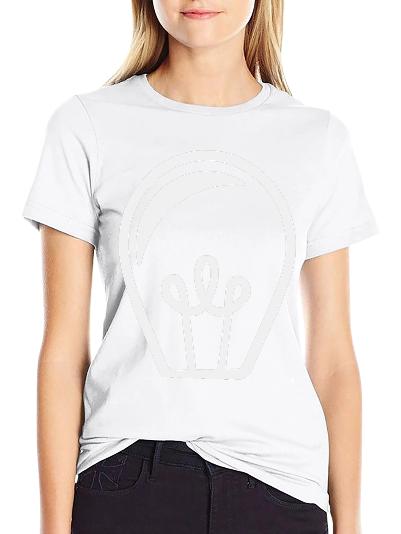 Mens Black T-Shirt with Light Bulb Design