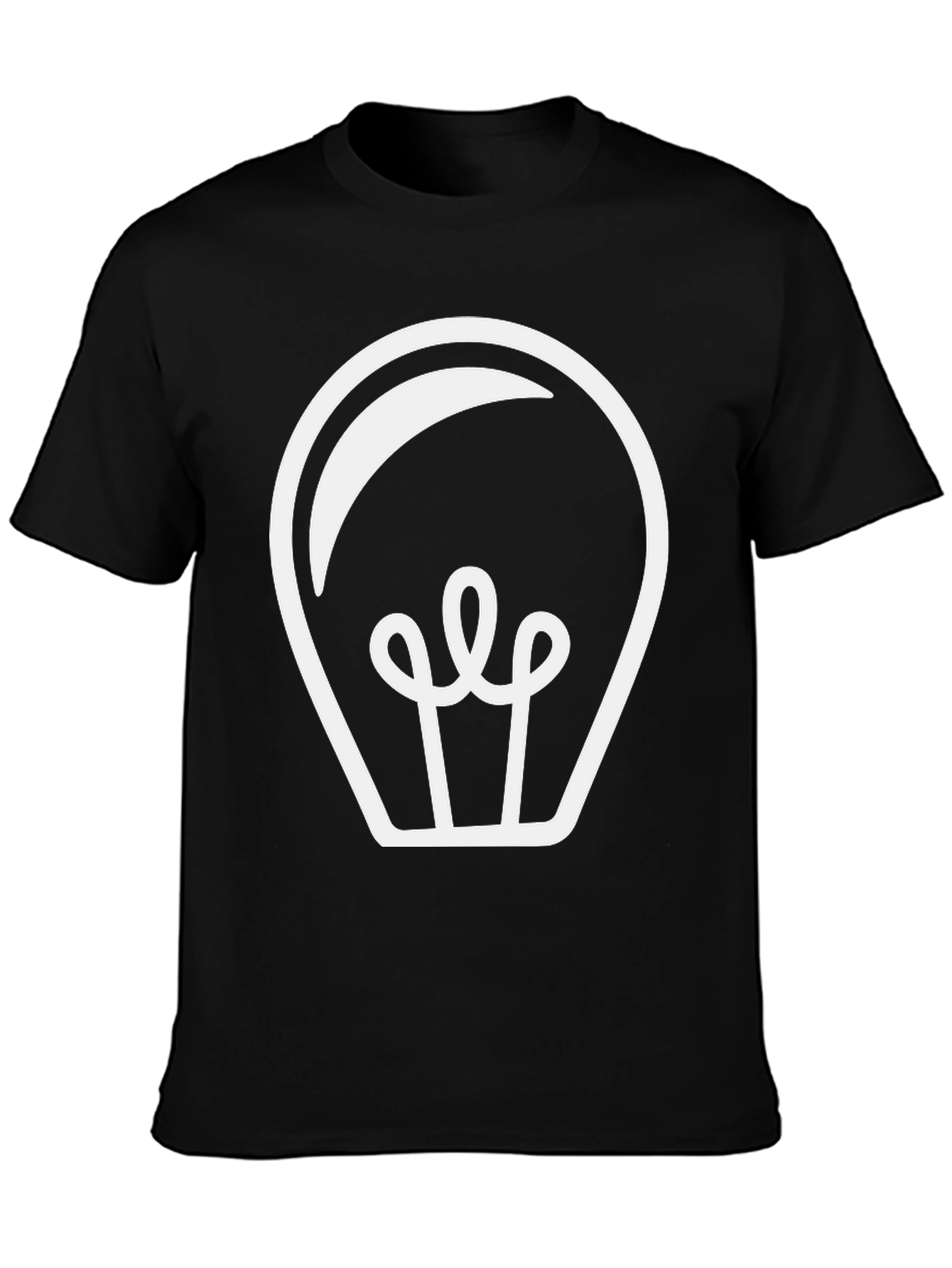 Mens Black T-Shirt with Light Bulb Design